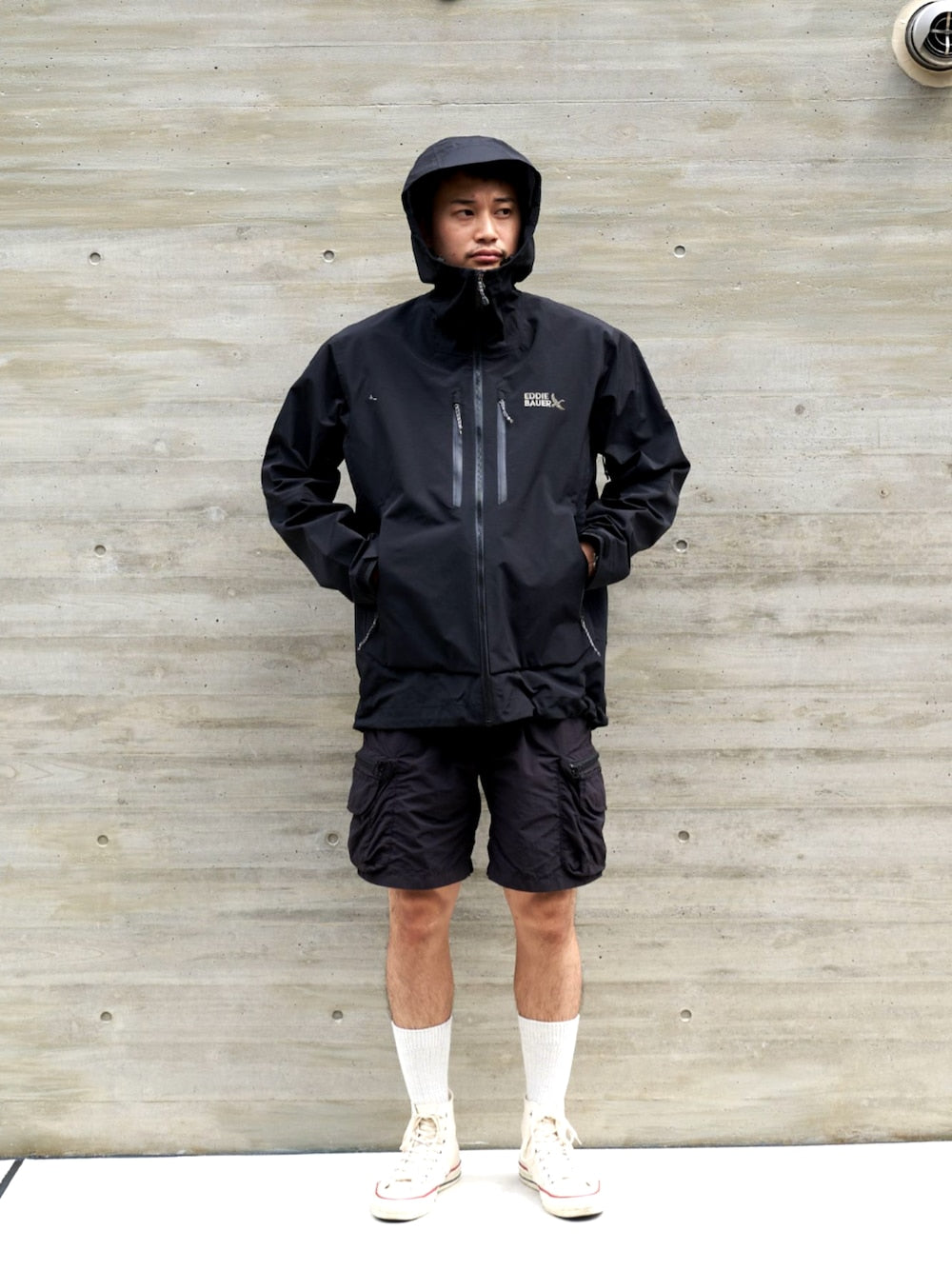 EDDIE BAUER 防水 PV レインカバーオールジャケット EDDIE BAUER 防水 PV レインカバーオールジャケット 独自素材が