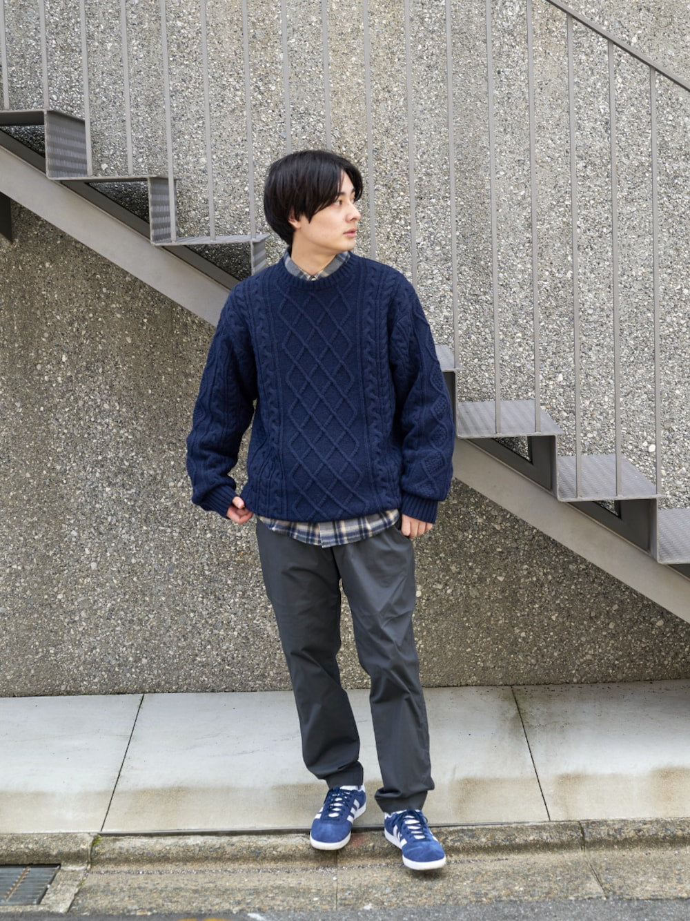 80's Eddie Bauer バーズアイ柄ウールニット - used&vintage box
