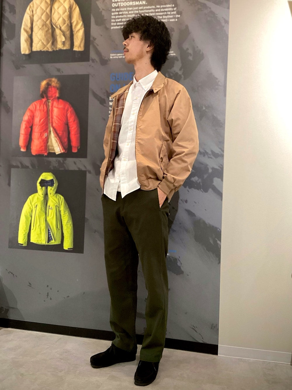 Lバラクータバンヒューセンスイングトップ80sベージュ系カーキ内側キルティング Lバラクータバンヒューセンスイングトップ80sベージュ系カーキ