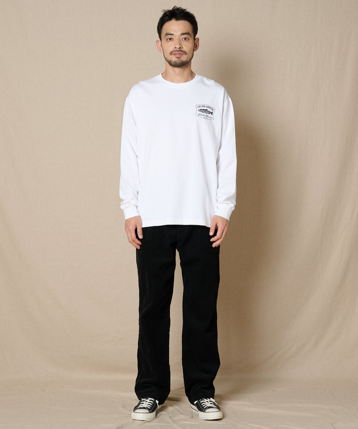 プリント長袖Tシャツ/PRINT L/S TEE