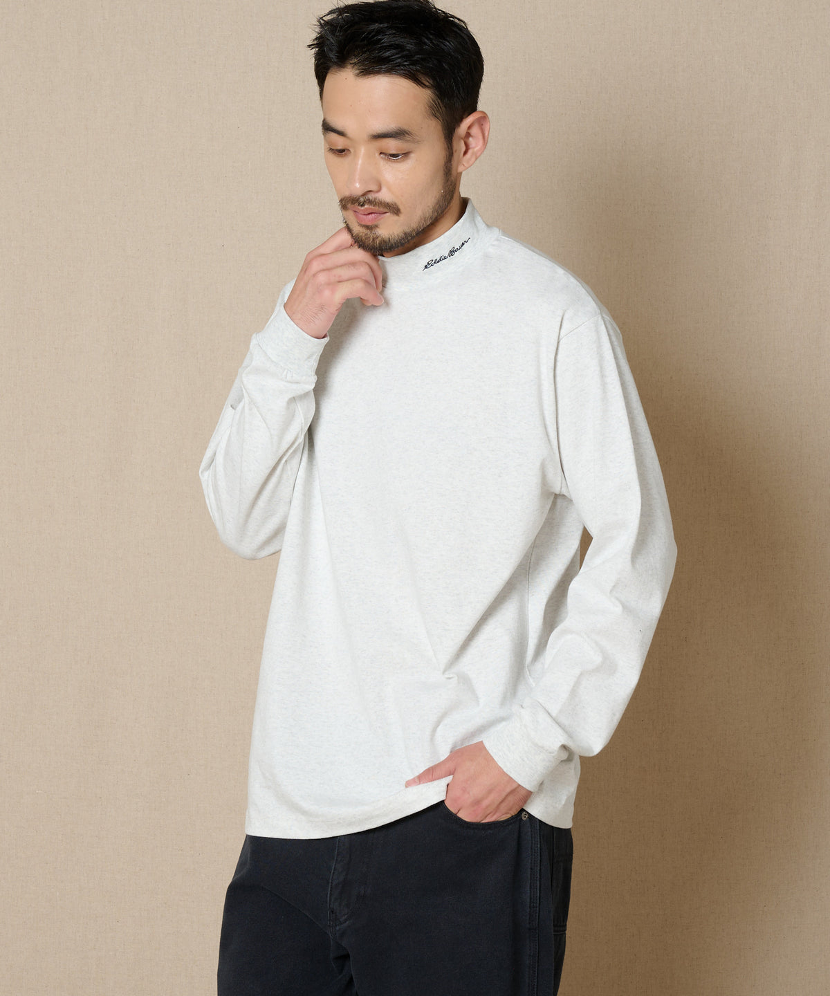 【通常配送】モックネック長袖Tシャツ/MOCK NECK LS TEE