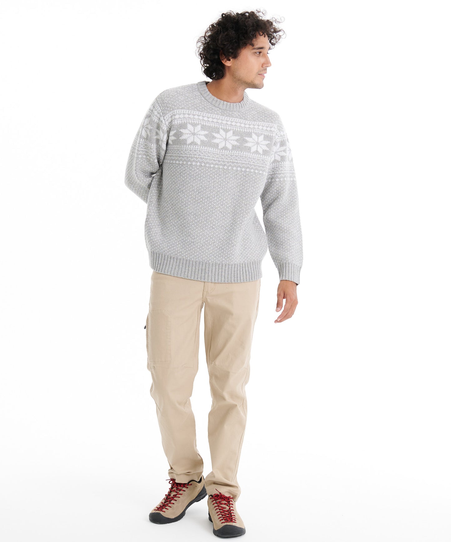 ウール混 ジャガード セーター/WOOL MIX JAQUARD SWEATER