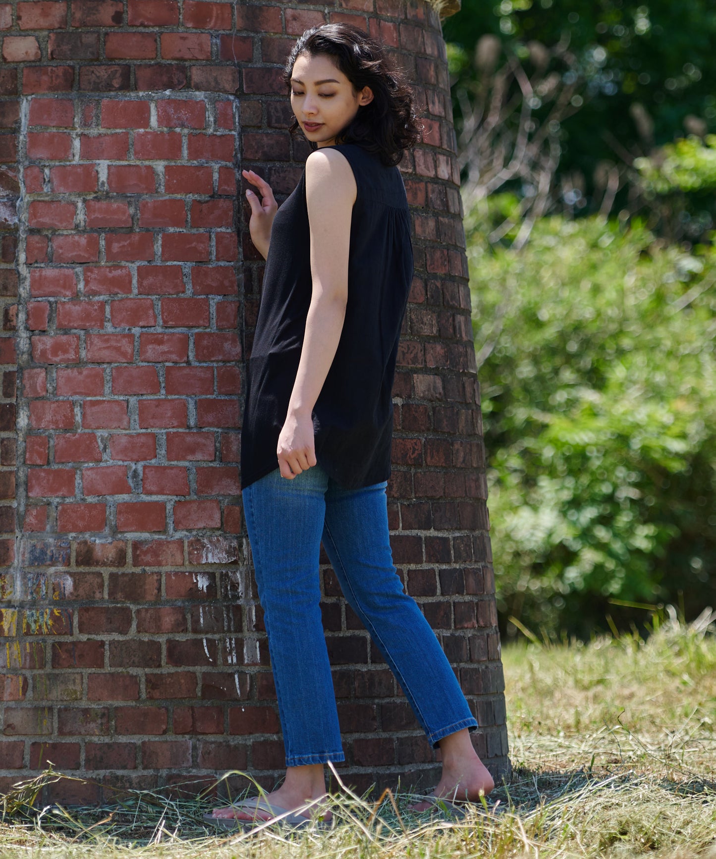 ゲートチェック スプリットネック タンクトップ/GATECHECK SL SPLIT NECK TANK