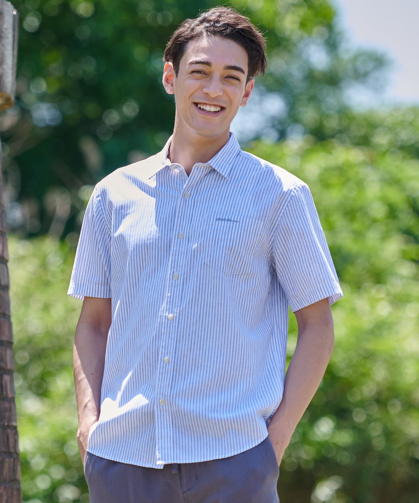 リネン ポリ 半袖シャツ/LINEN/POLY SS SHIRTS