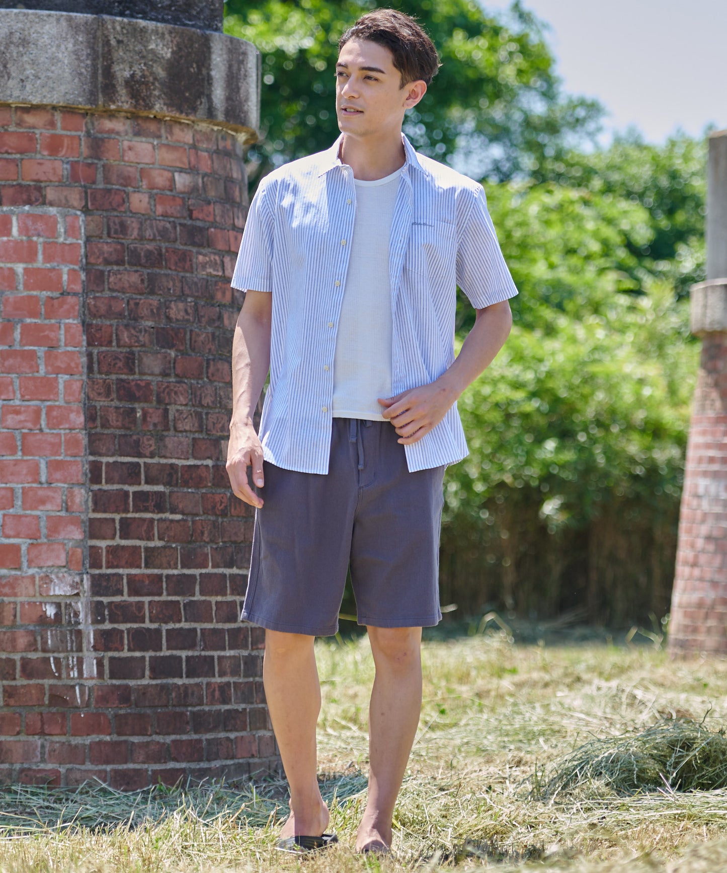 リネン ポリ 半袖シャツ/LINEN/POLY SS SHIRTS