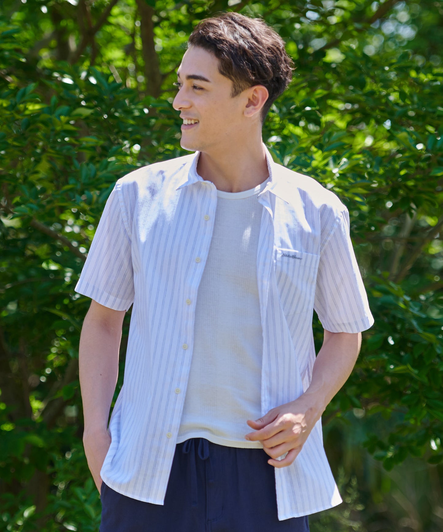 リネン ポリ 半袖シャツ/LINEN/POLY SS SHIRTS