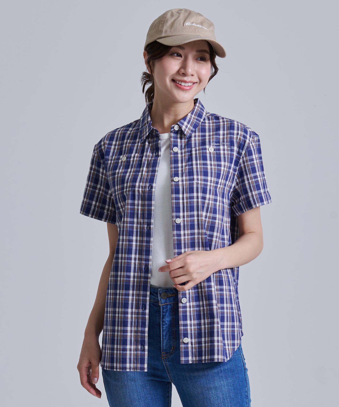 コットンチェック 半袖シャツ/COTTON CHECKED SS SHIRT