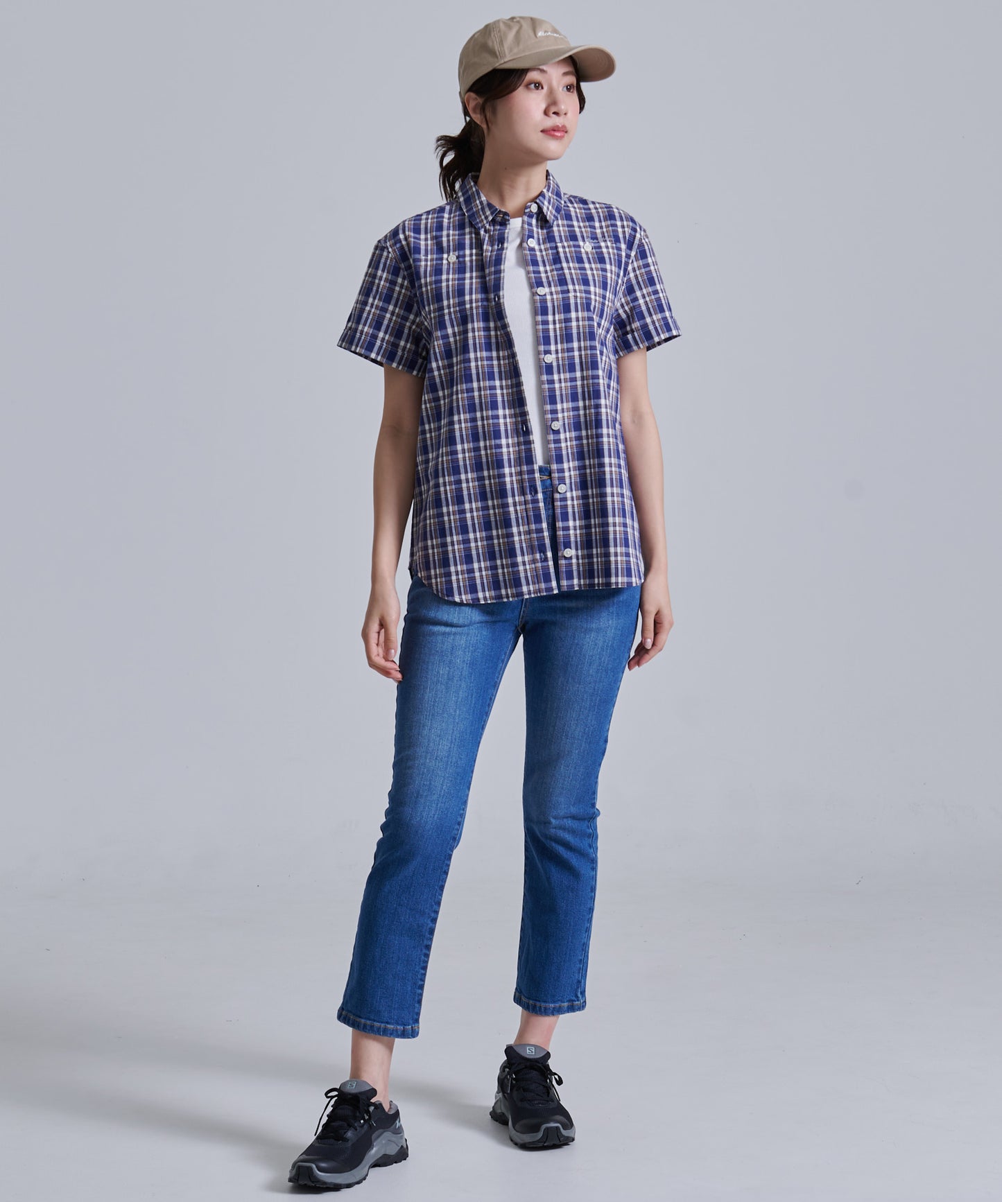 コットンチェック 半袖シャツ/COTTON CHECKED SS SHIRT