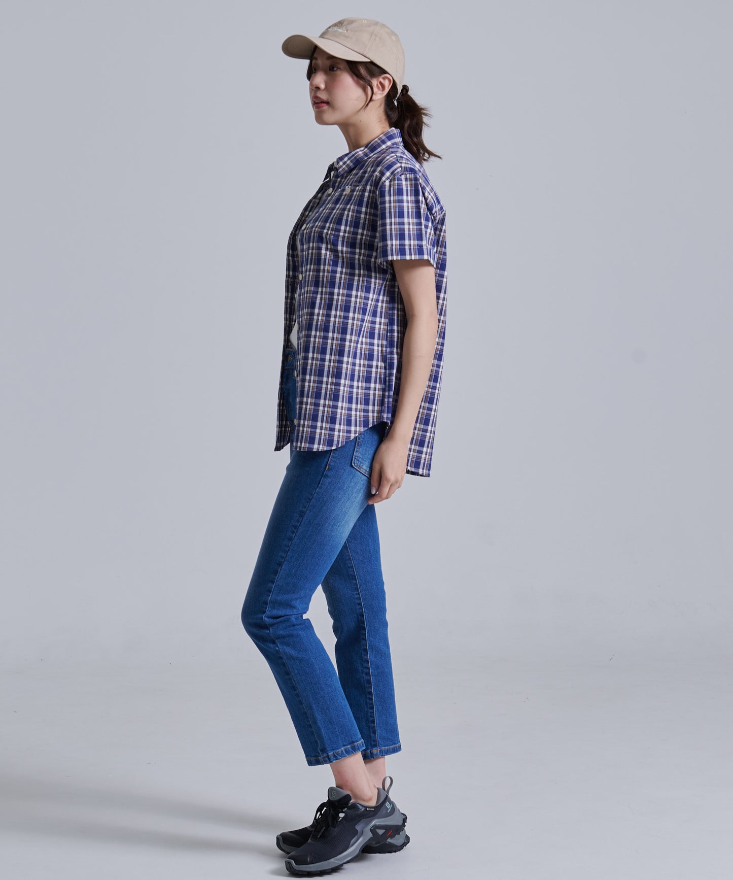 コットンチェック 半袖シャツ/COTTON CHECKED SS SHIRT