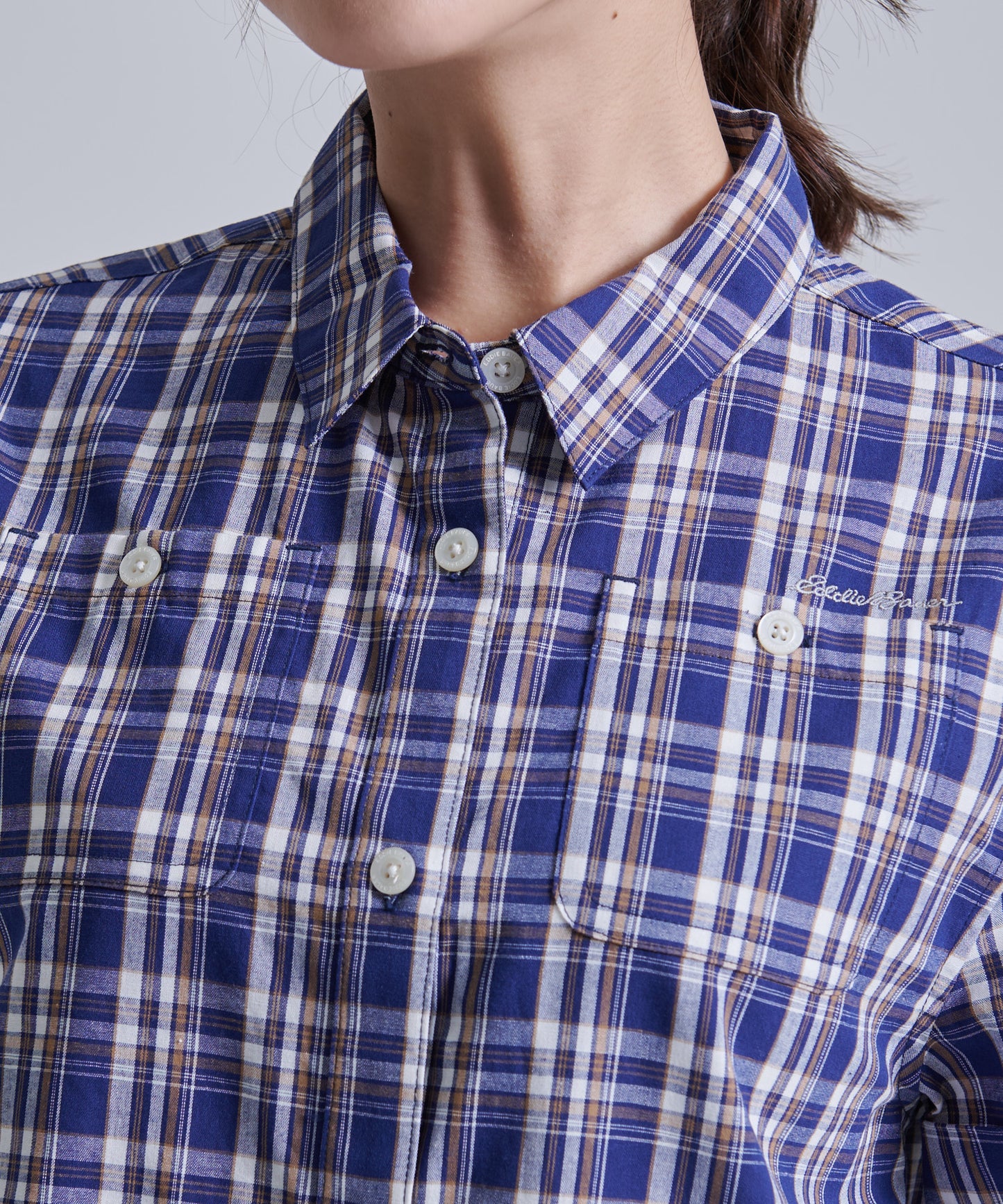 コットンチェック 半袖シャツ/COTTON CHECKED SS SHIRT