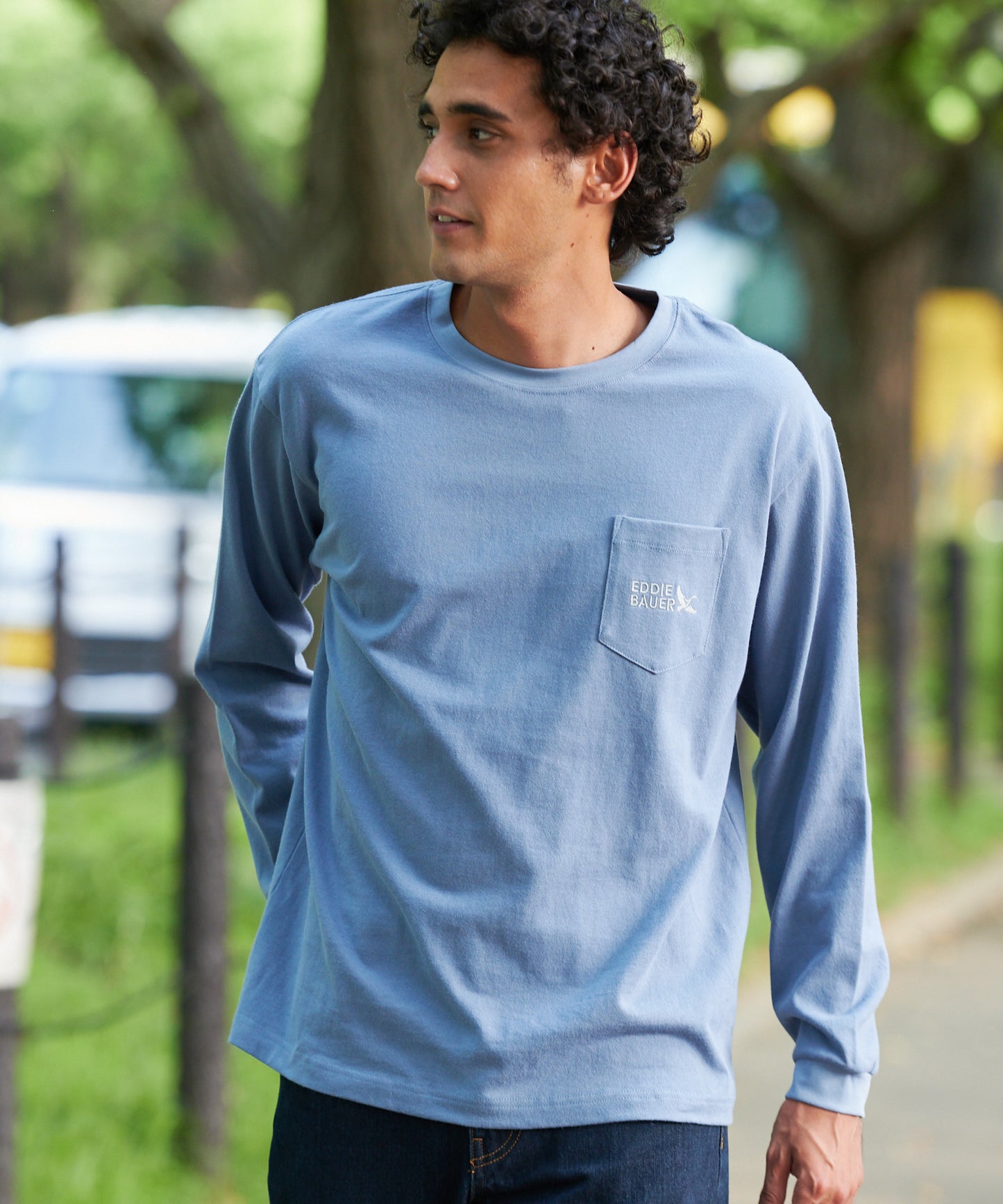EBロゴ刺繍 ヘビー 長袖Tシャツ/EB LOGO EMB HVY LS TEE