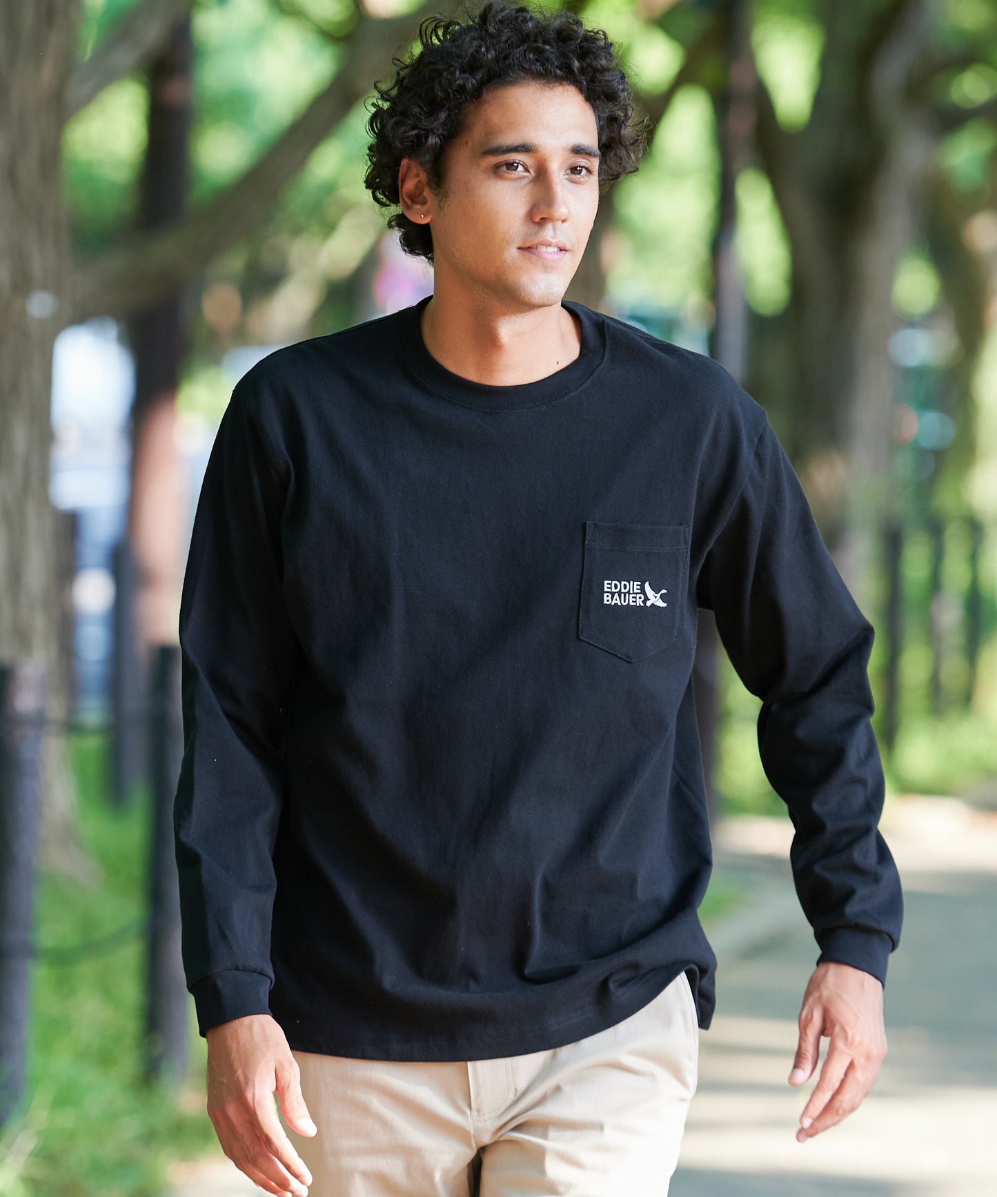 EBロゴ刺繍 ヘビー 長袖Tシャツ/EB LOGO EMB HVY LS TEE