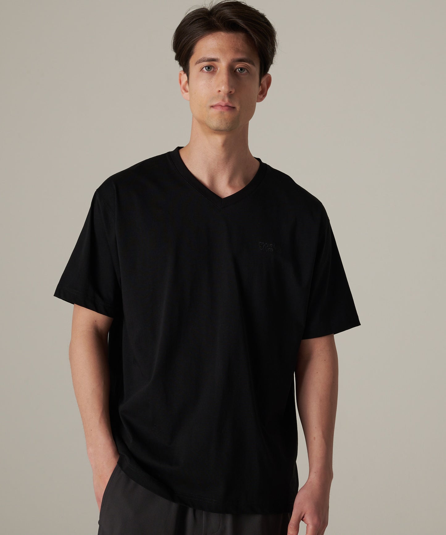 軽量 Vネック コットン半袖Tシャツ/SS LW COTTON V NECK TEE