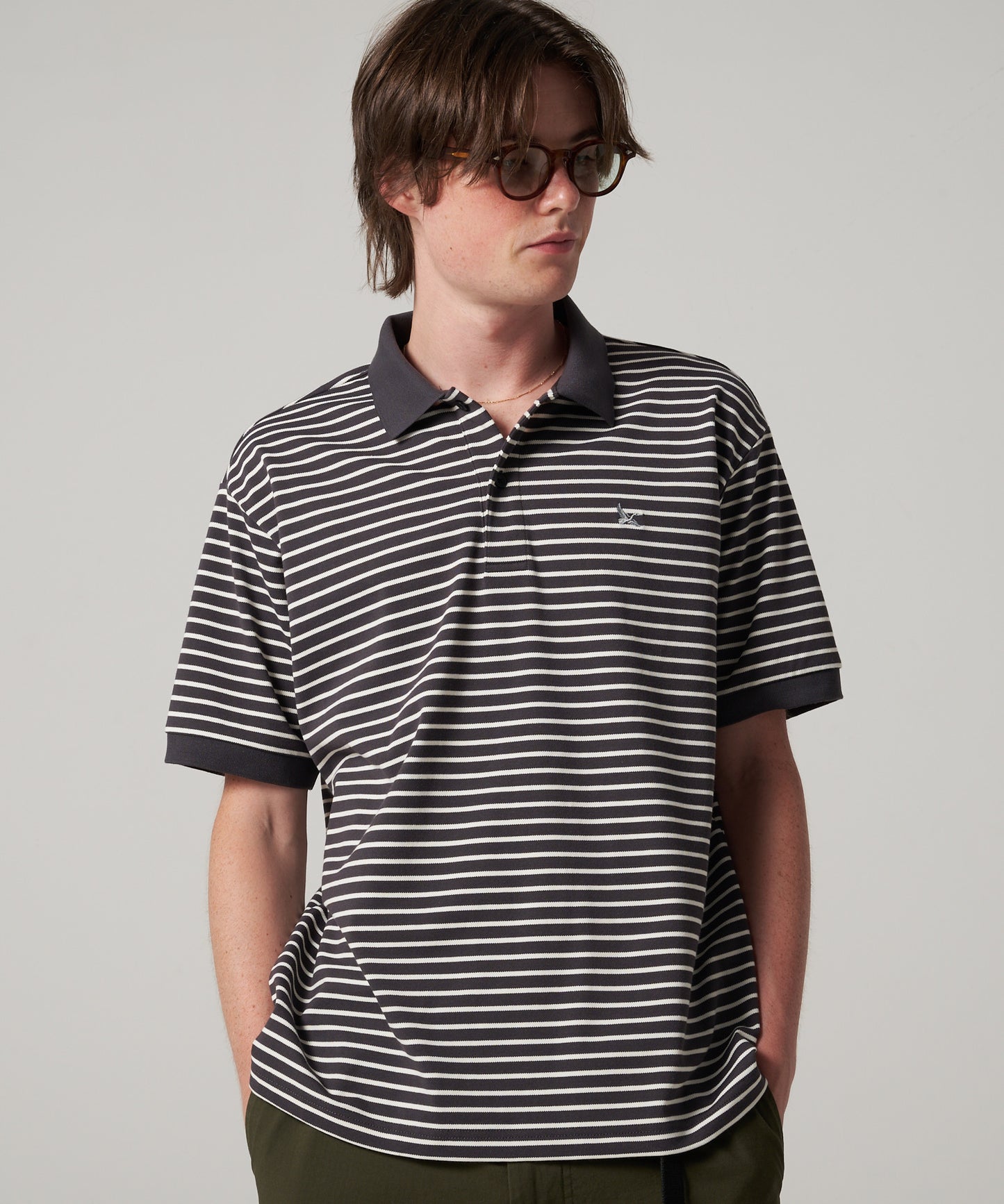 ボーダー ピケポロシャツ/BORDER PIQUE POLO