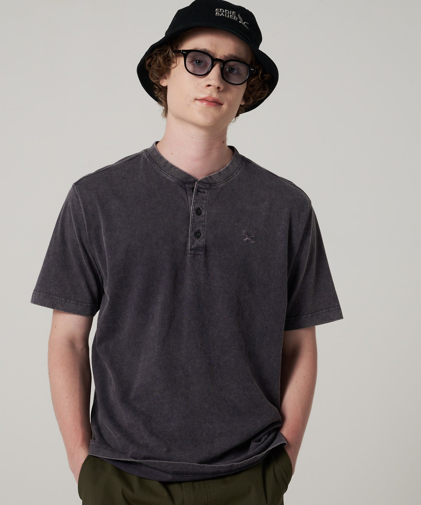 ピグメント ヘンリーネック Tシャツ/PIGMENT HENRY TEE