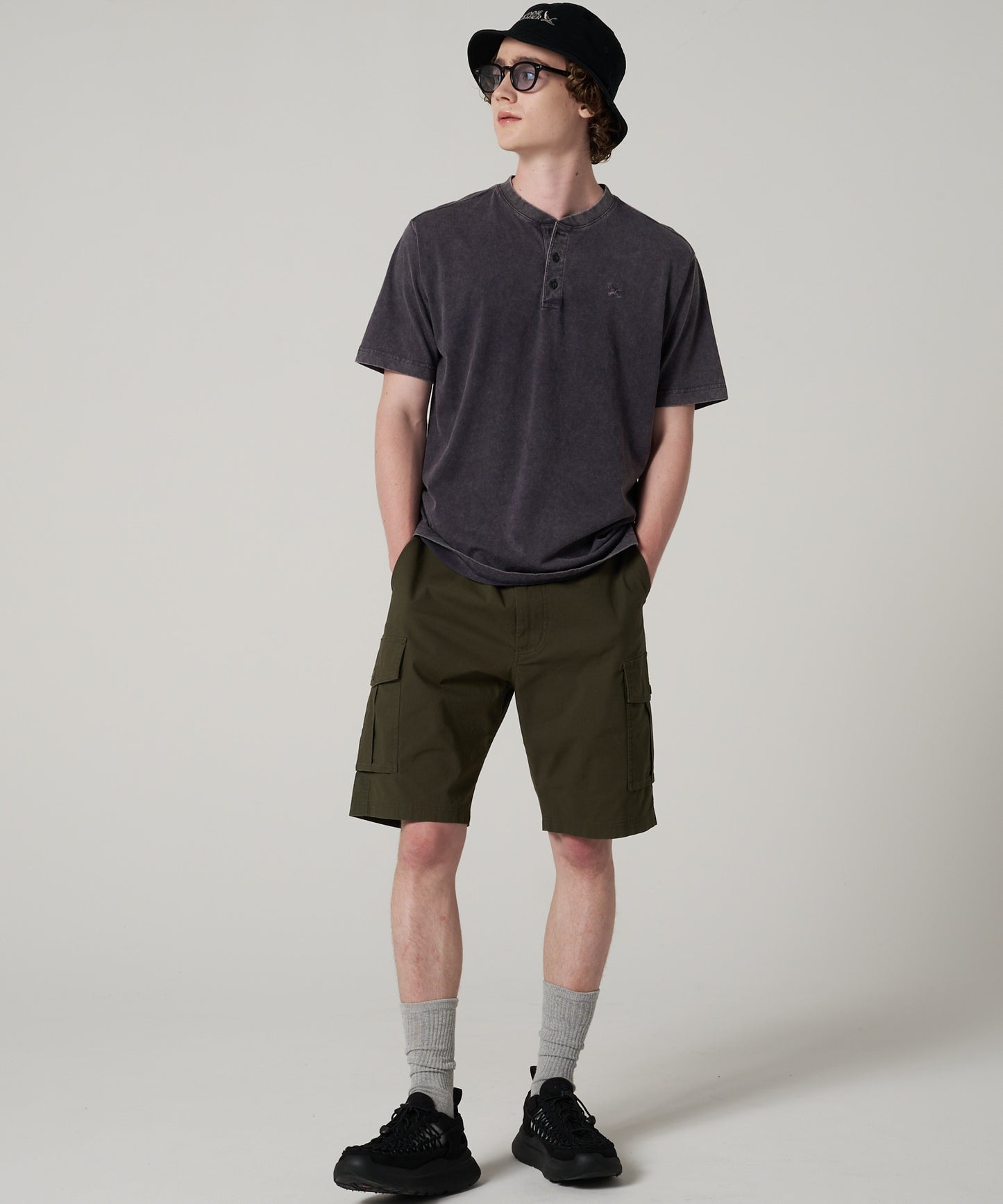 ピグメント ヘンリーネック Tシャツ/PIGMENT HENRY TEE