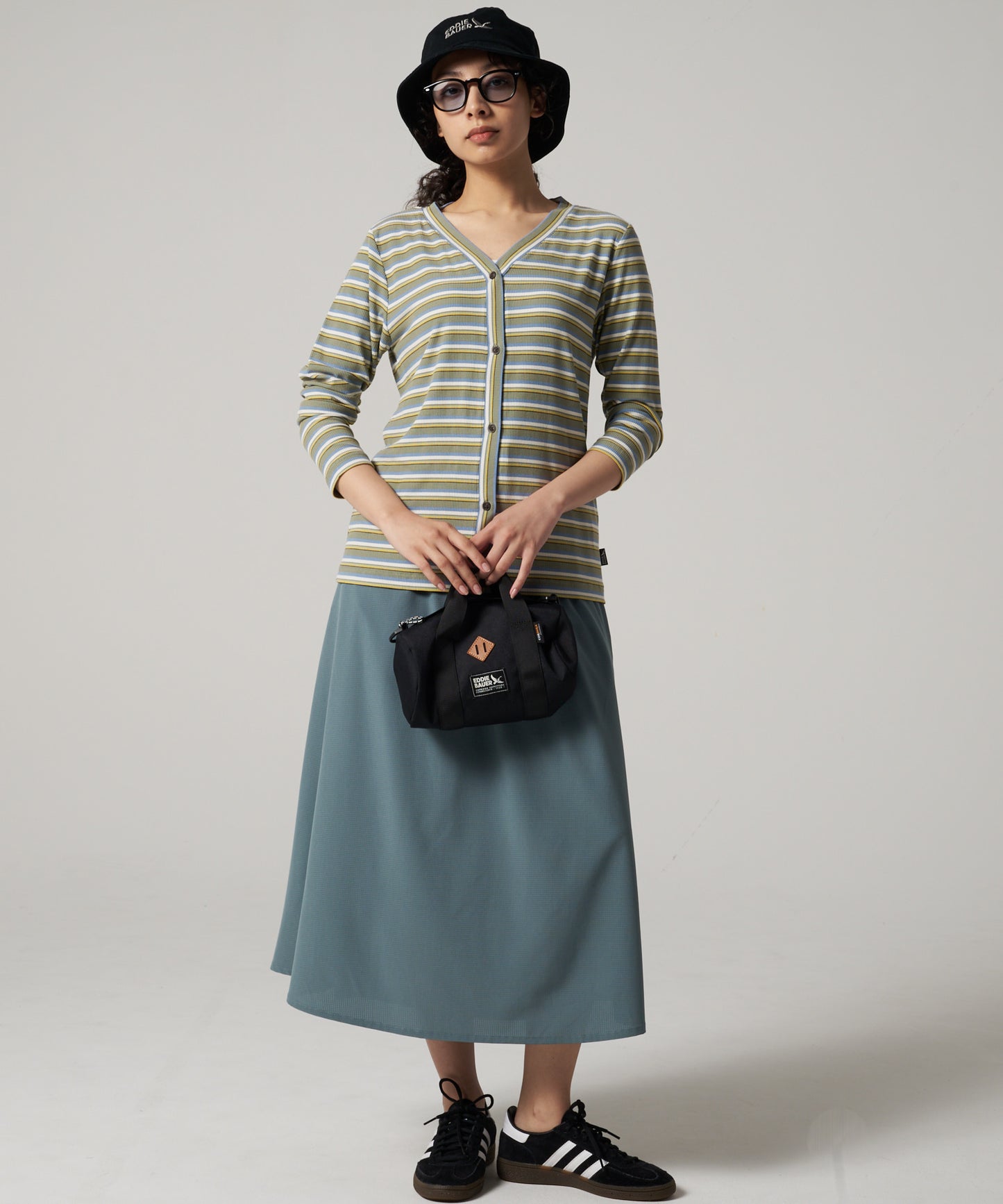 エッセンシャルズ リブ 長袖カーディガン/ESSENTIALS RIBBED LS CARDIGAN