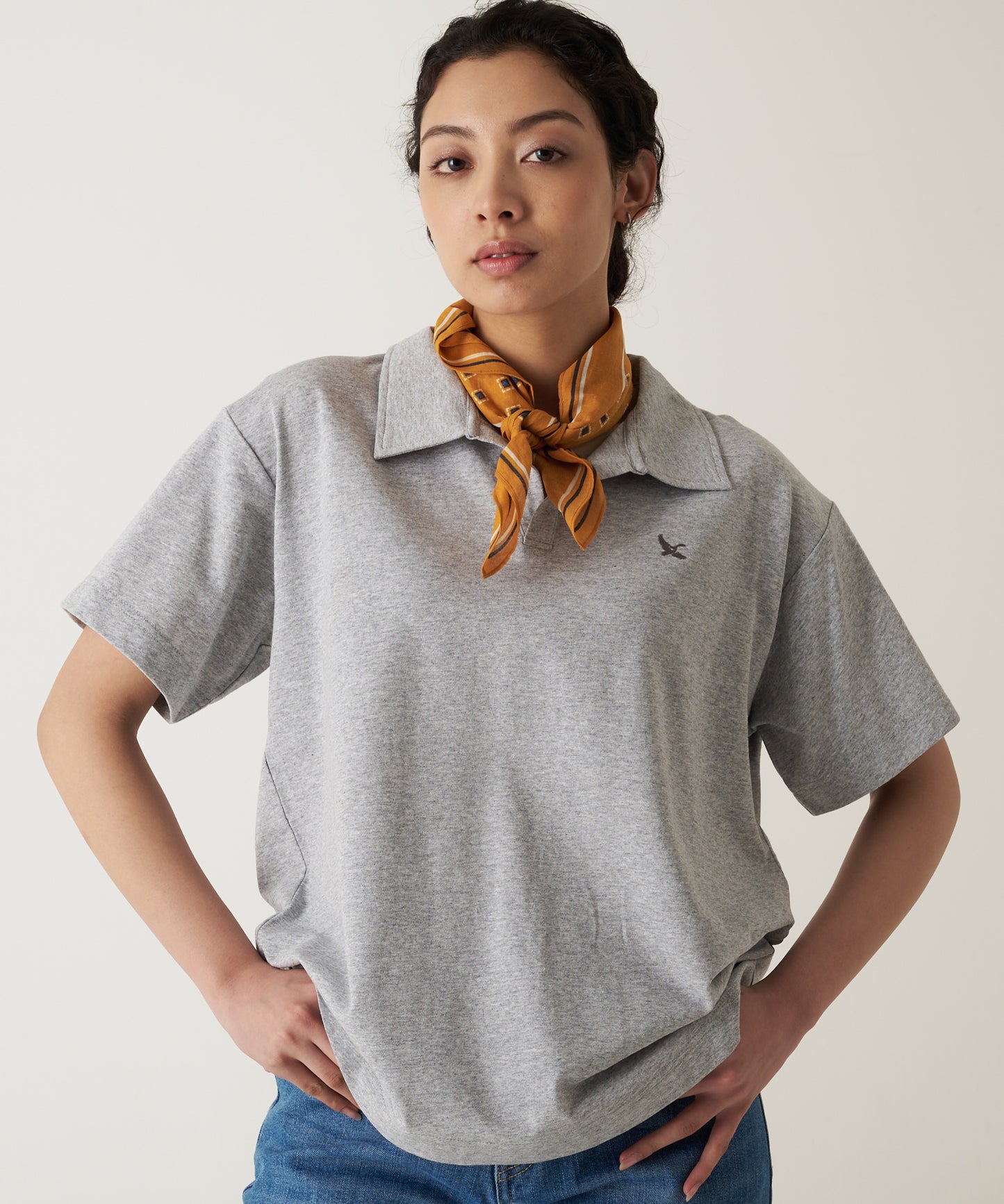 開襟 Tシャツ/OPEN COLLAR TEE