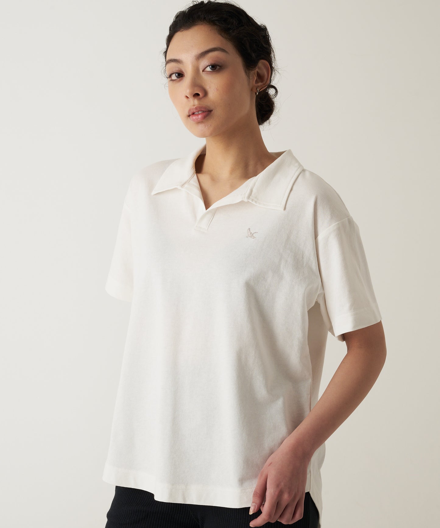 開襟 Tシャツ/OPEN COLLAR TEE