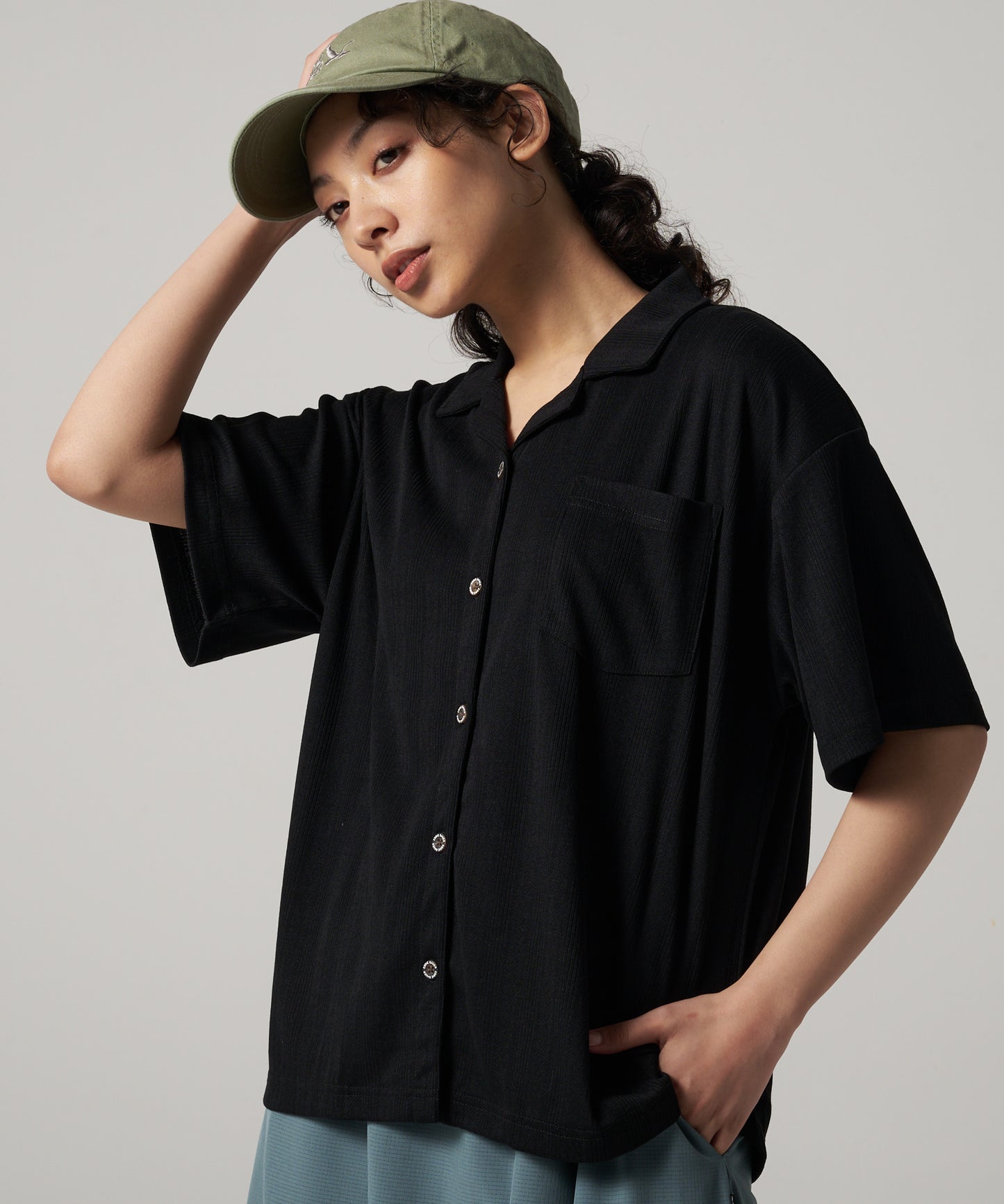 ジャージー 開襟シャツ/OPEN COLLAR JERSEY SHIRT