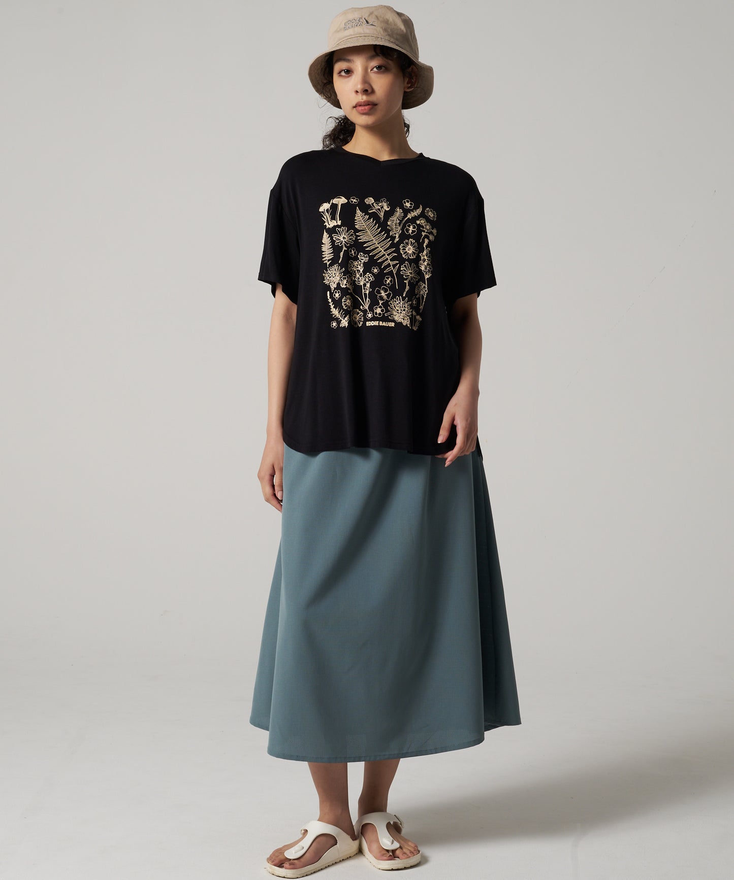Vネック チュニックTシャツ/V-NECK TEE TUNIC