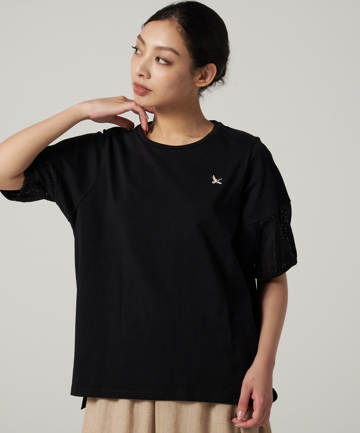 レーススリーブ 半袖Tシャツ/LACE SLEEVE SS TEE