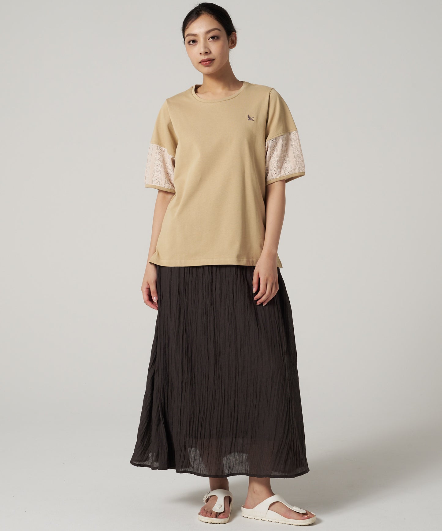 レーススリーブ 半袖Tシャツ/LACE SLEEVE SS TEE
