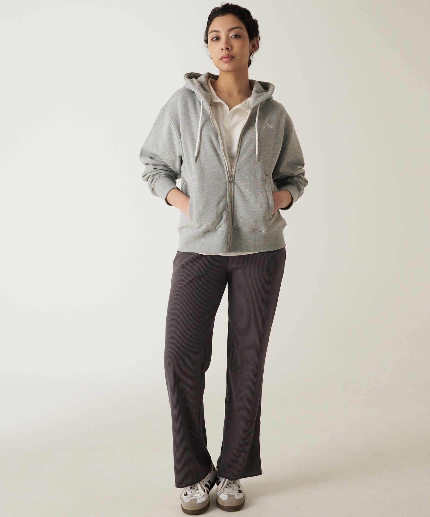リブ ストレートパンツ/RIBBED STRAIGHT PANTS