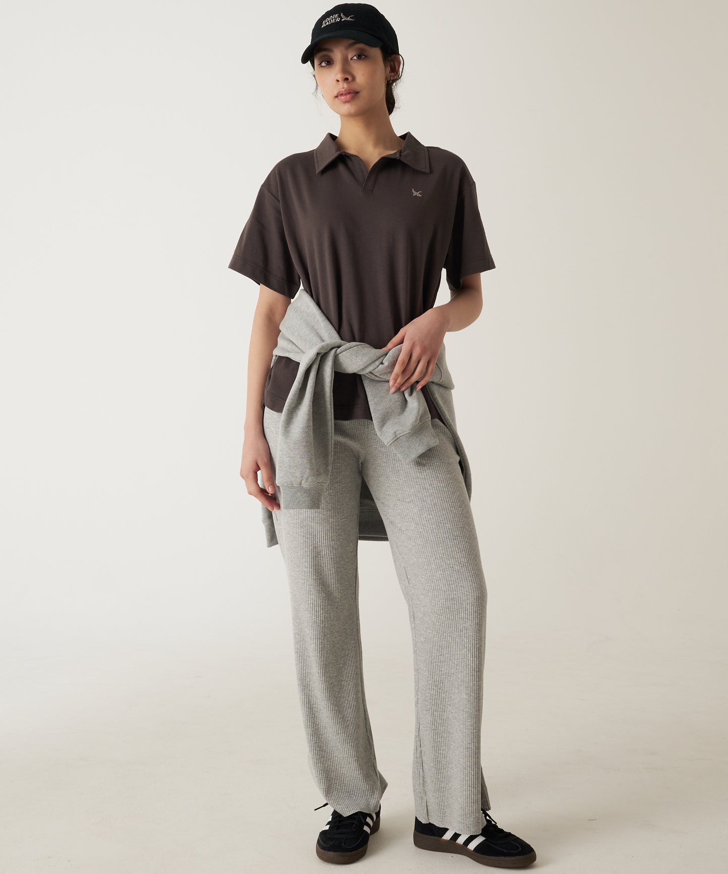 リブ ストレートパンツ/RIBBED STRAIGHT PANTS
