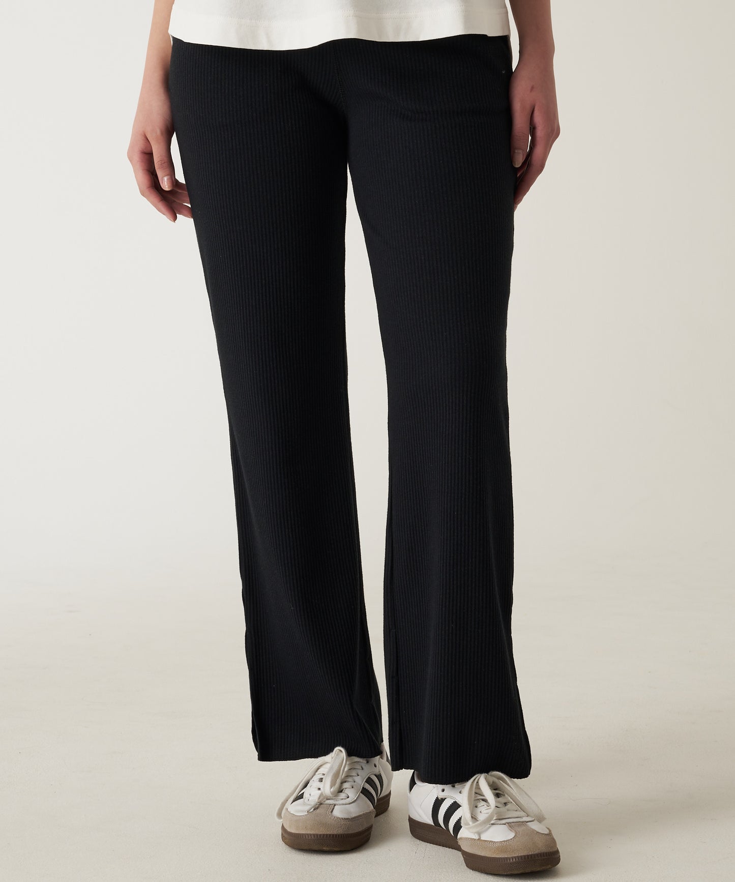 リブ ストレートパンツ/RIBBED STRAIGHT PANTS