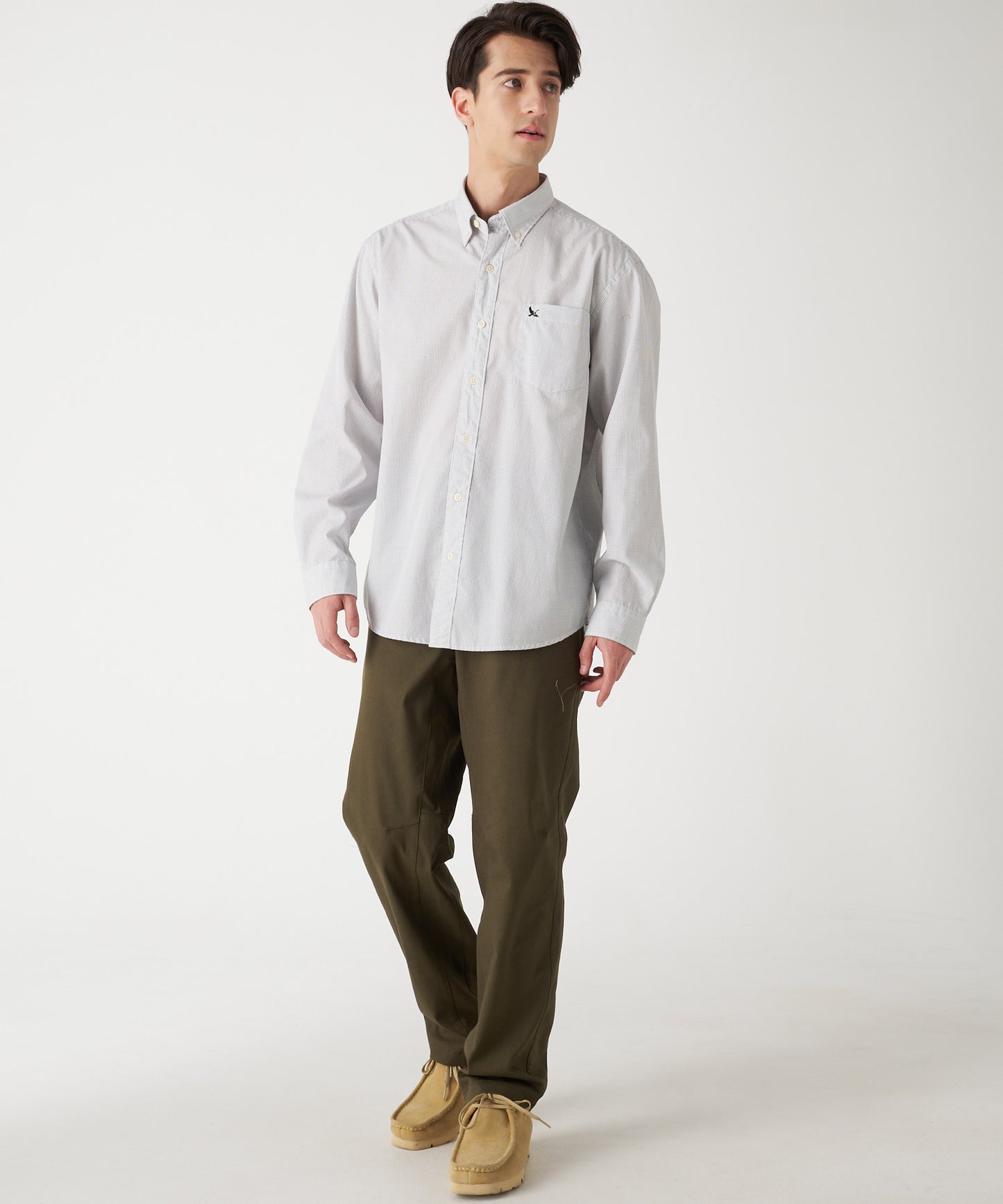 チェック ブロード 刺繍シャツ/CHECK EMB BD SHIRTS