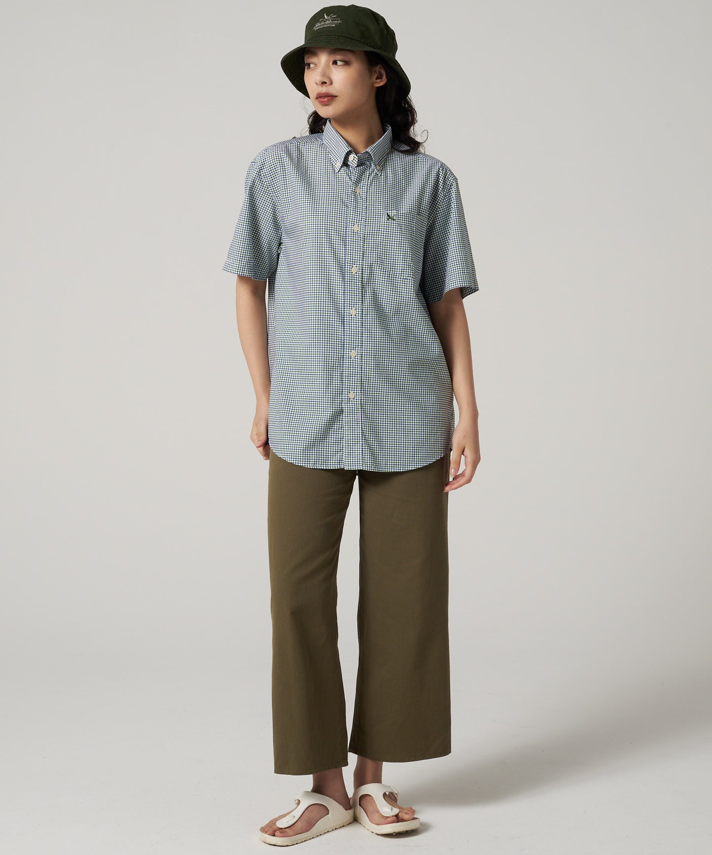 刺繍 ボタンダウン 半袖シャツ/EMB SSBD SHIRT