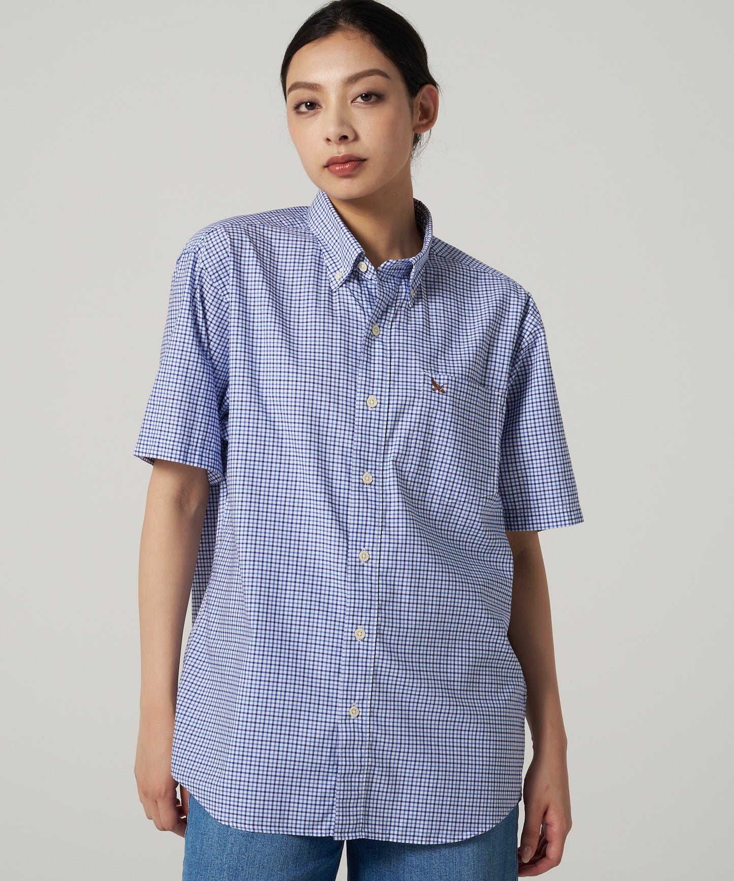 刺繍 ボタンダウン 半袖シャツ/EMB SSBD SHIRT