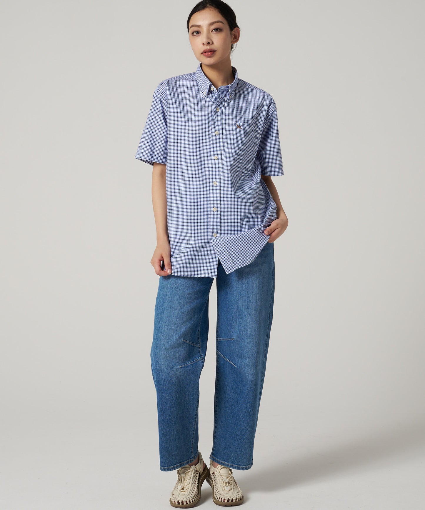 刺繍 ボタンダウン 半袖シャツ/EMB SSBD SHIRT
