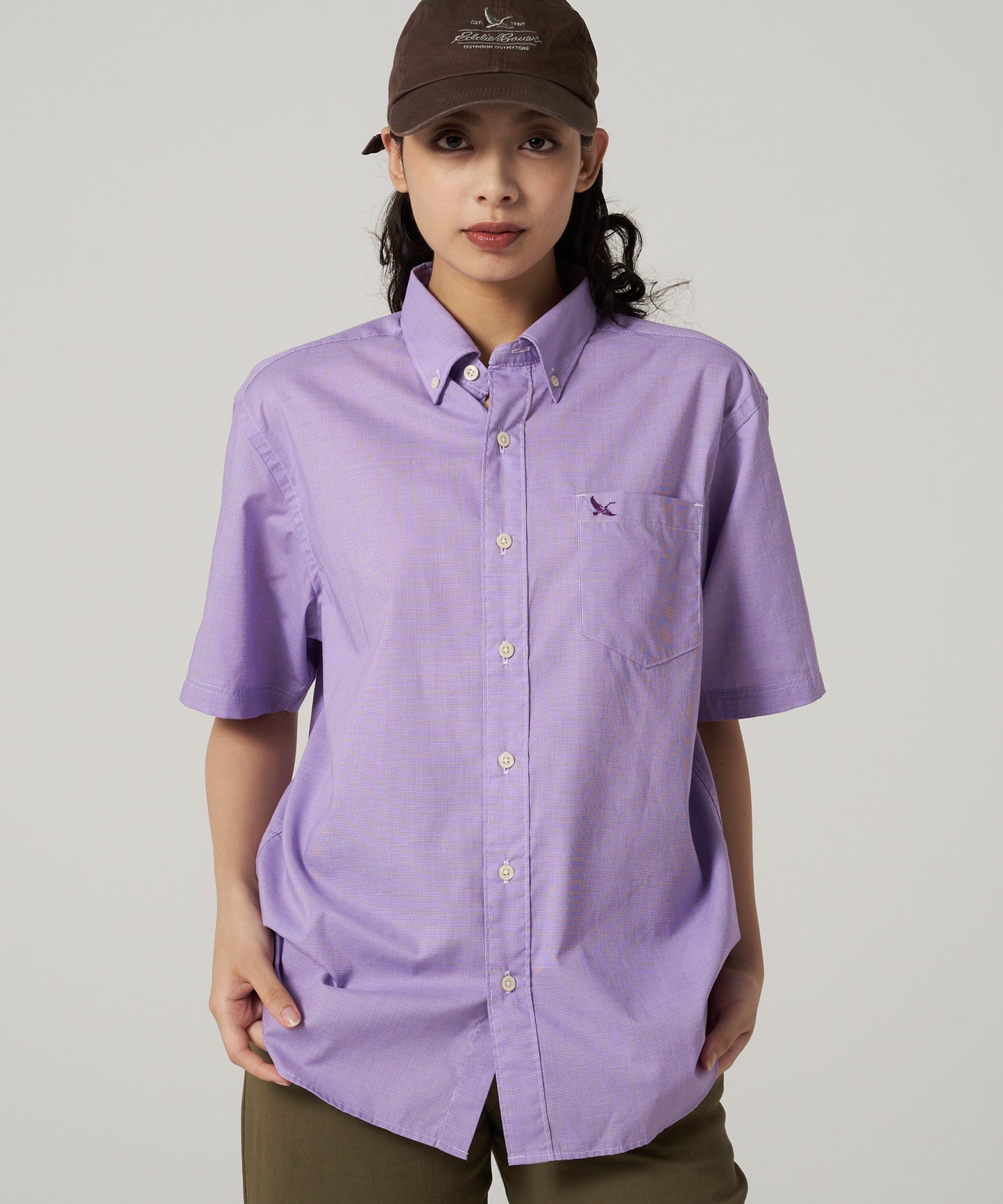 刺繍 ボタンダウン 半袖シャツ/EMB SSBD SHIRT