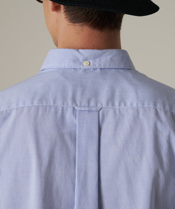 ストライプ 刺繍 ブロード半袖シャツ/STRIPE EMB SS BD SHIRT