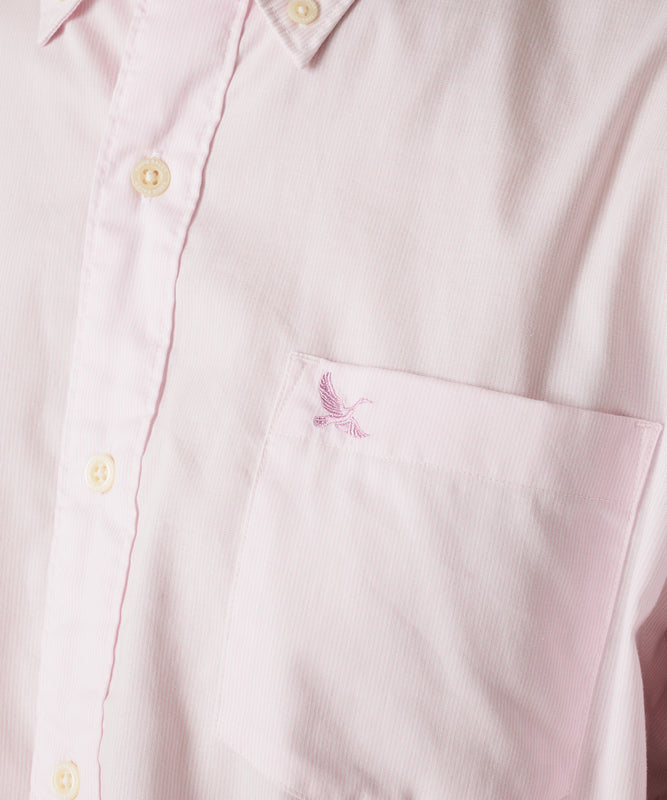 ストライプ 刺繍 ブロード半袖シャツ/STRIPE EMB SS BD SHIRT