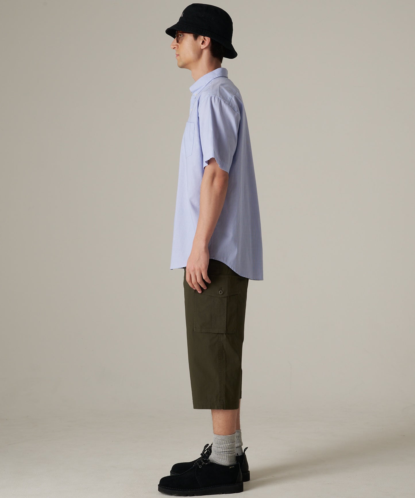 ストライプ 刺繍 ブロード半袖シャツ/STRIPE EMB SS BD SHIRT