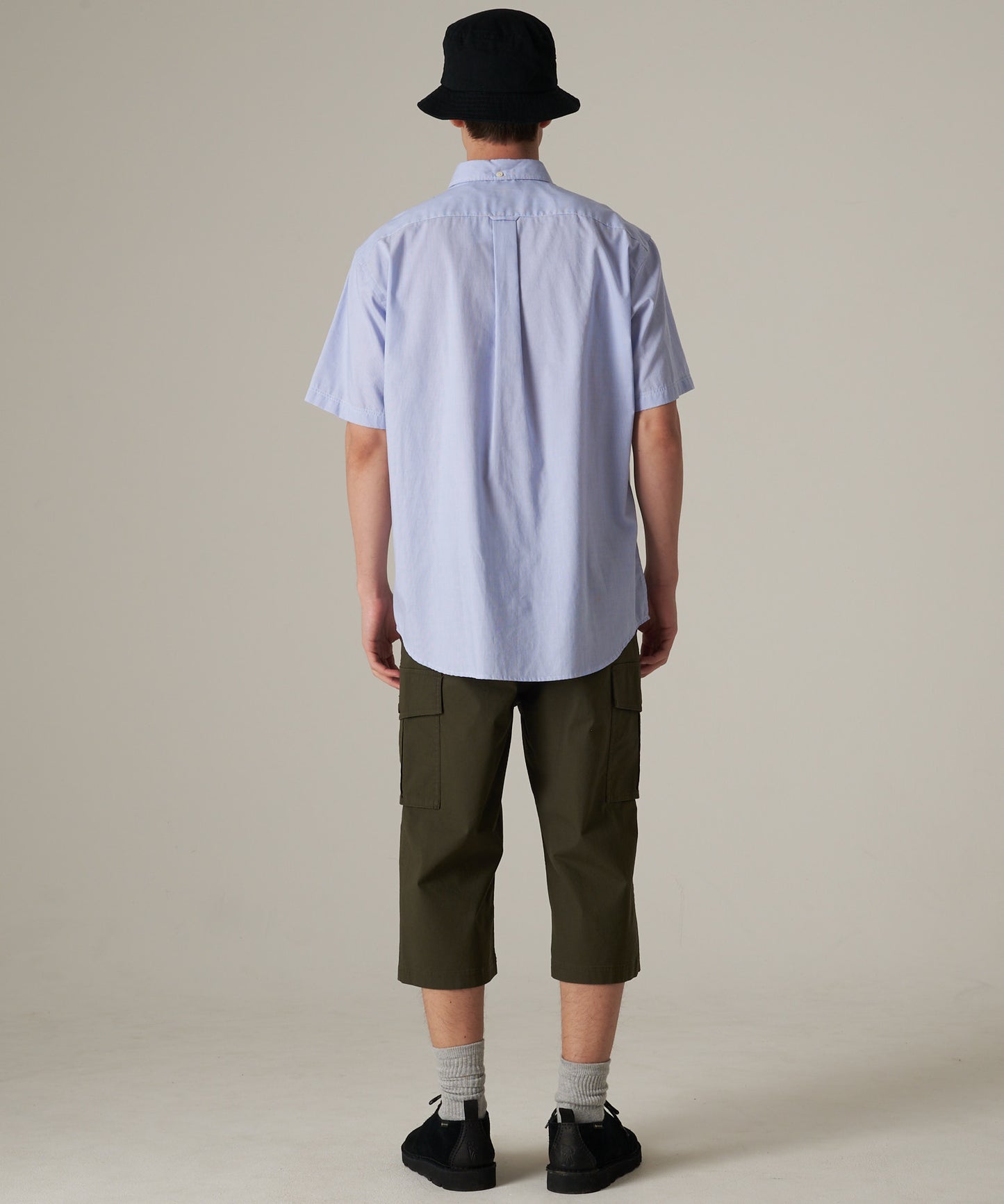 ストライプ 刺繍 ブロード半袖シャツ/STRIPE EMB SS BD SHIRT