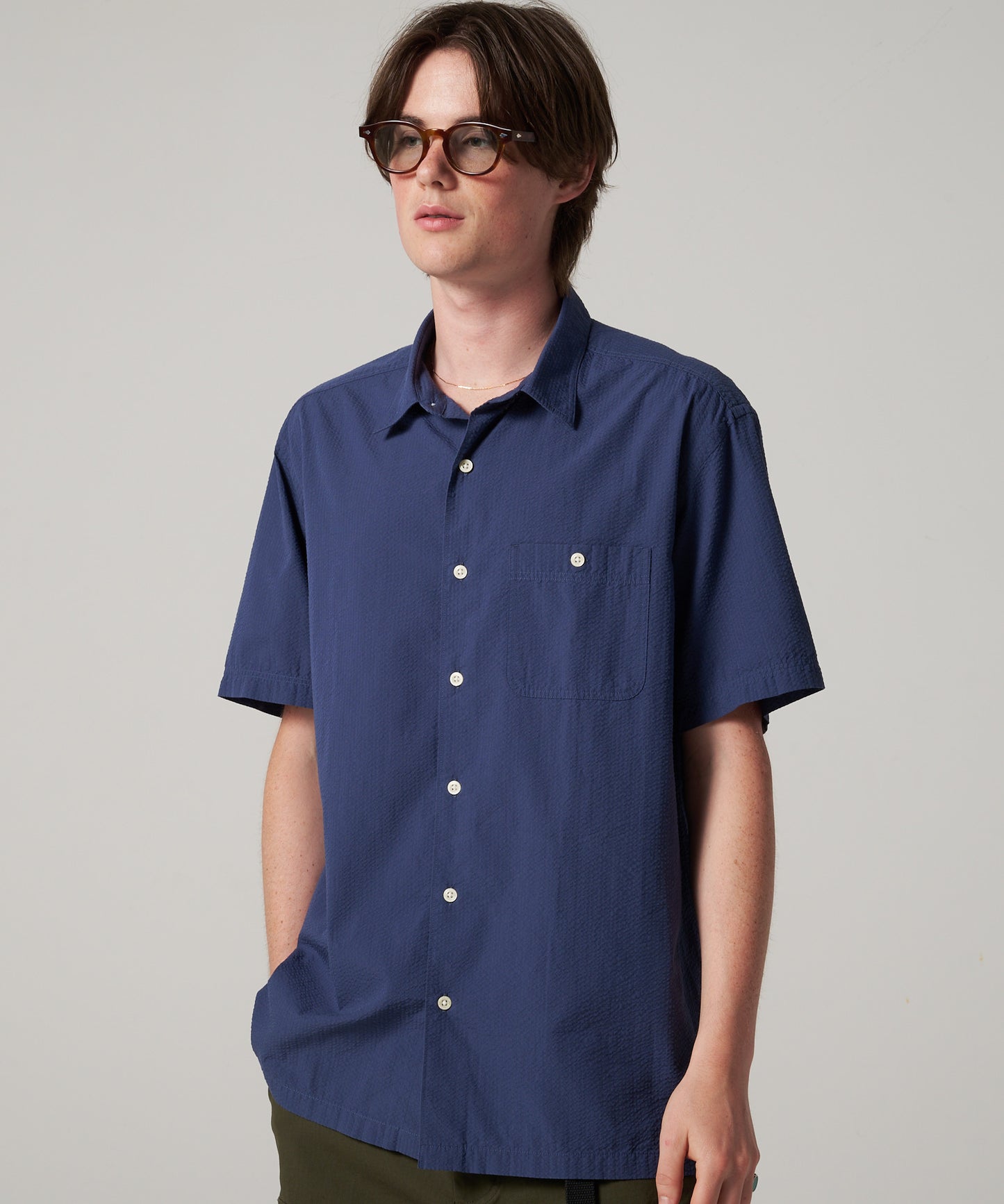 シアサッカー 半袖シャツ/SEERSUCKER S/S SHIRT