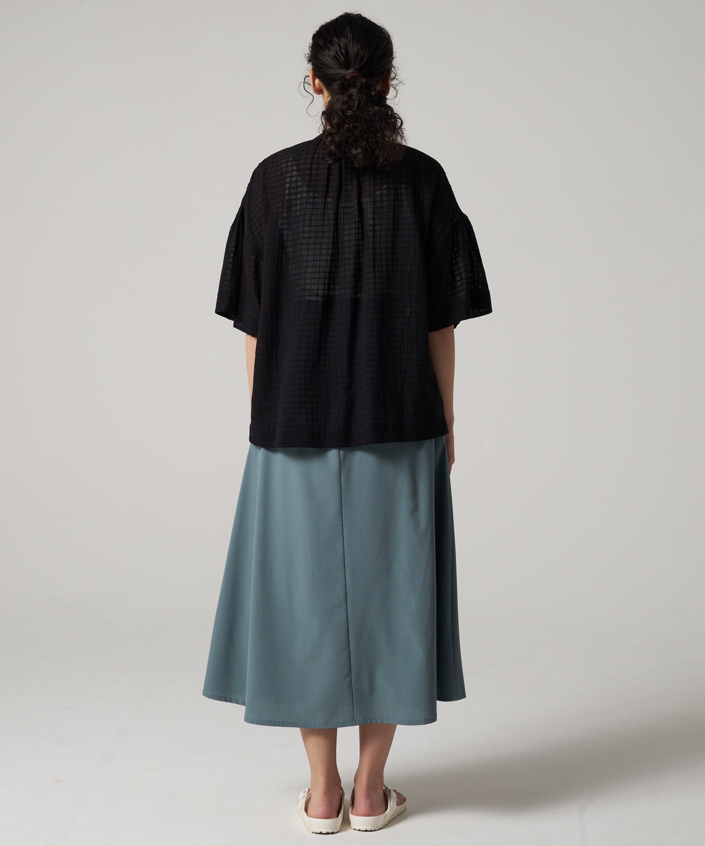 プレイド シアーブラウス/PLAID SHEER BLOUSE