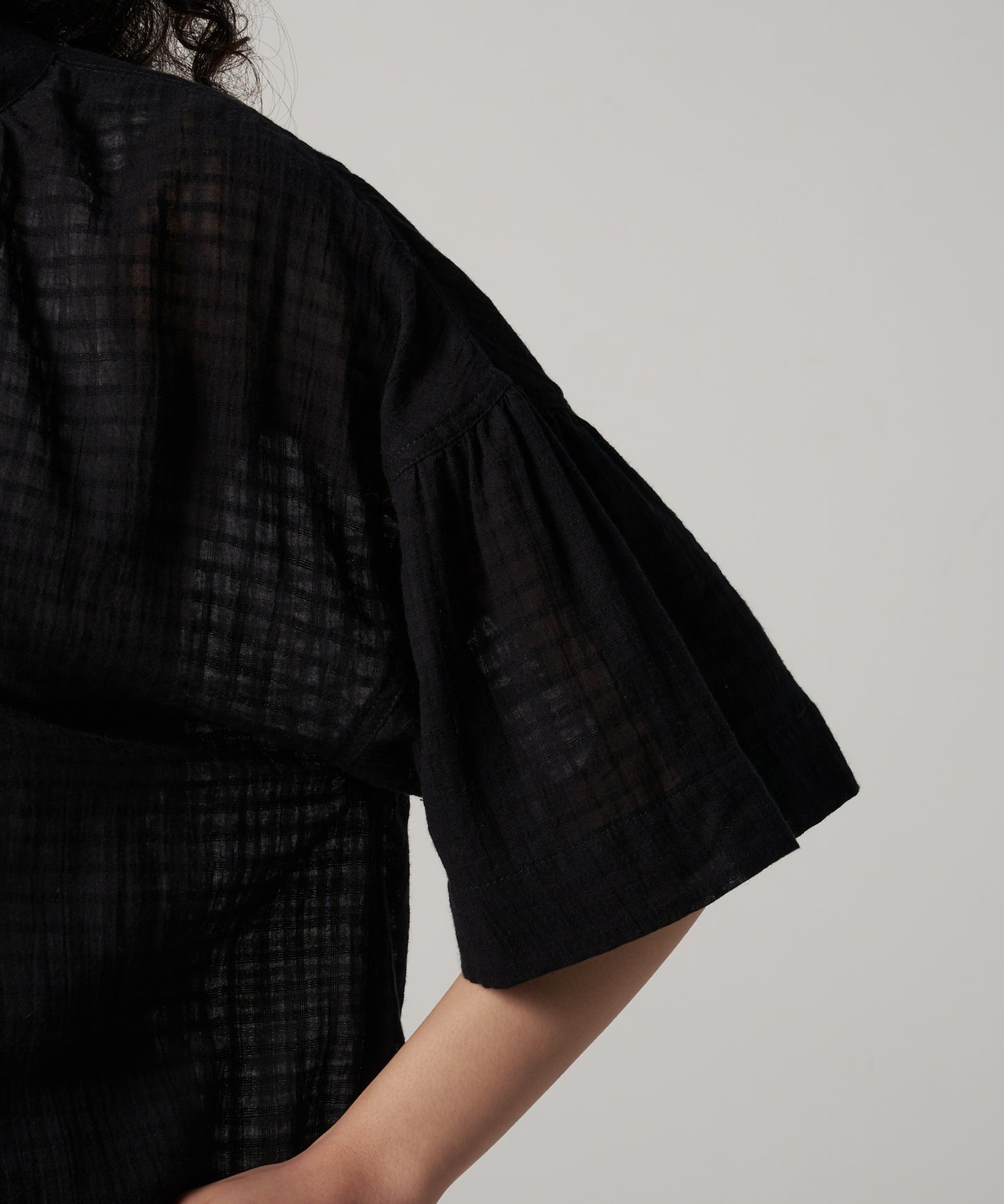 プレイド シアーブラウス/PLAID SHEER BLOUSE
