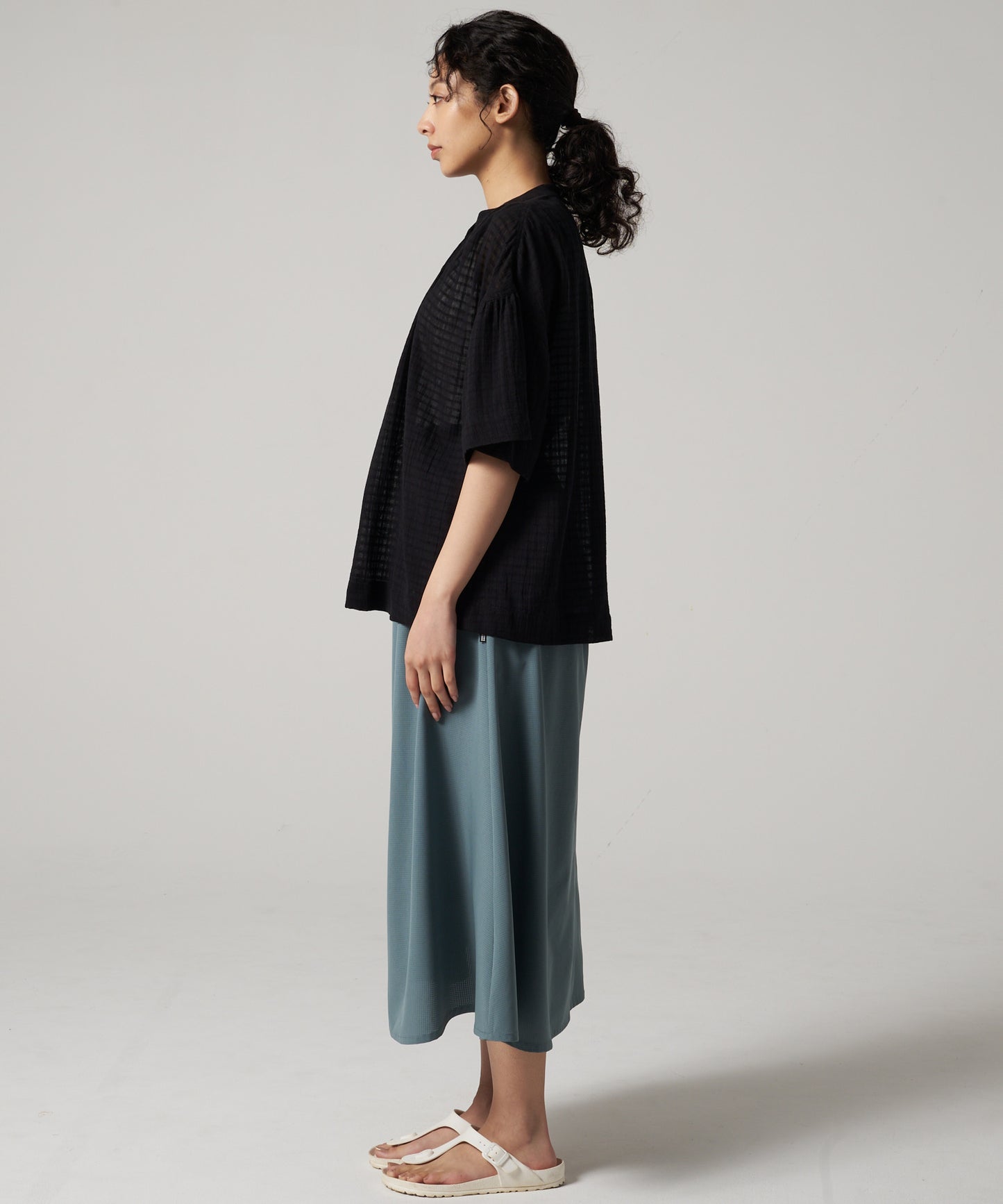 プレイド シアーブラウス/PLAID SHEER BLOUSE