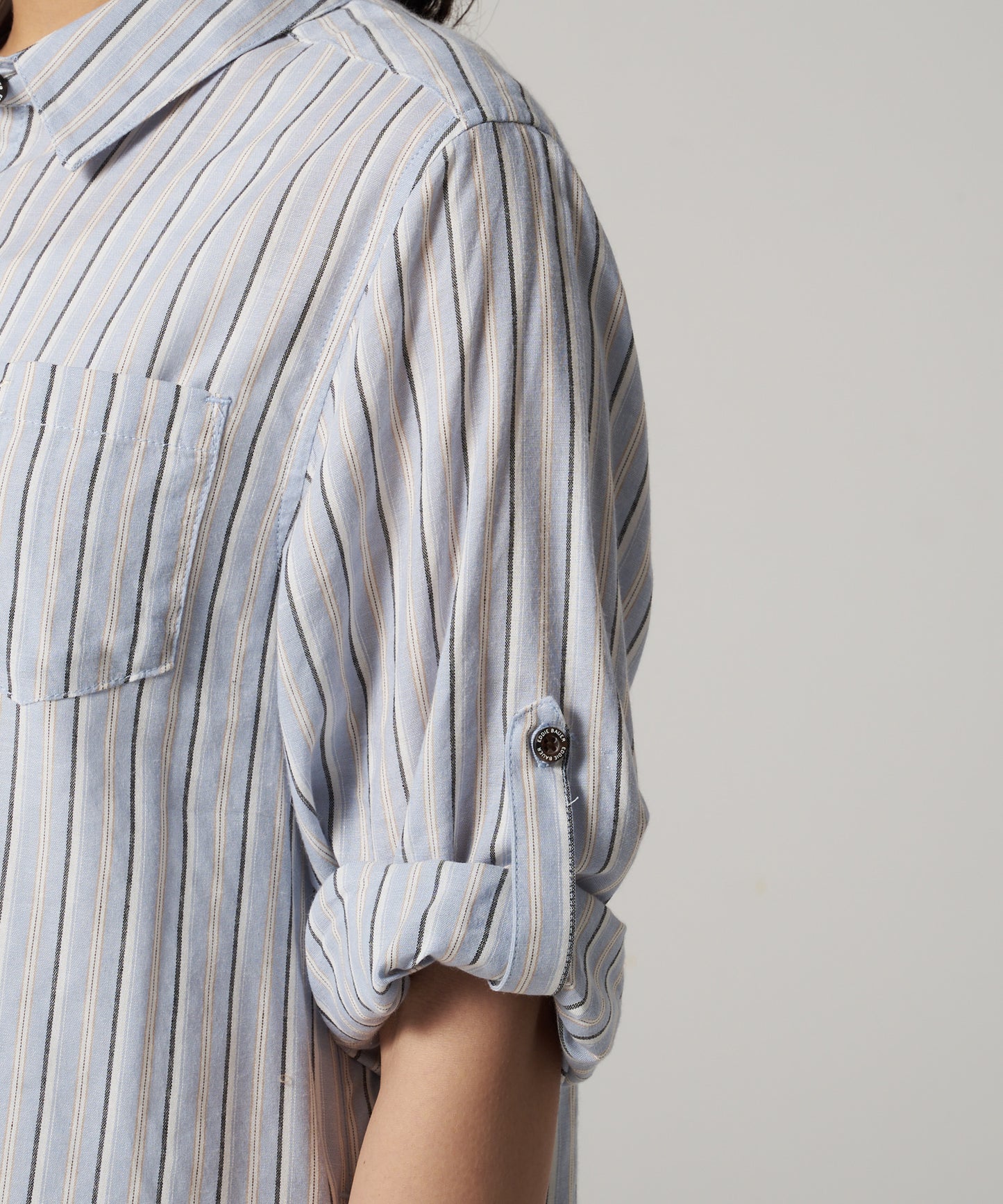 ストライプ 長袖シャツワンピース/LS STRIPE SHIRT DRESS