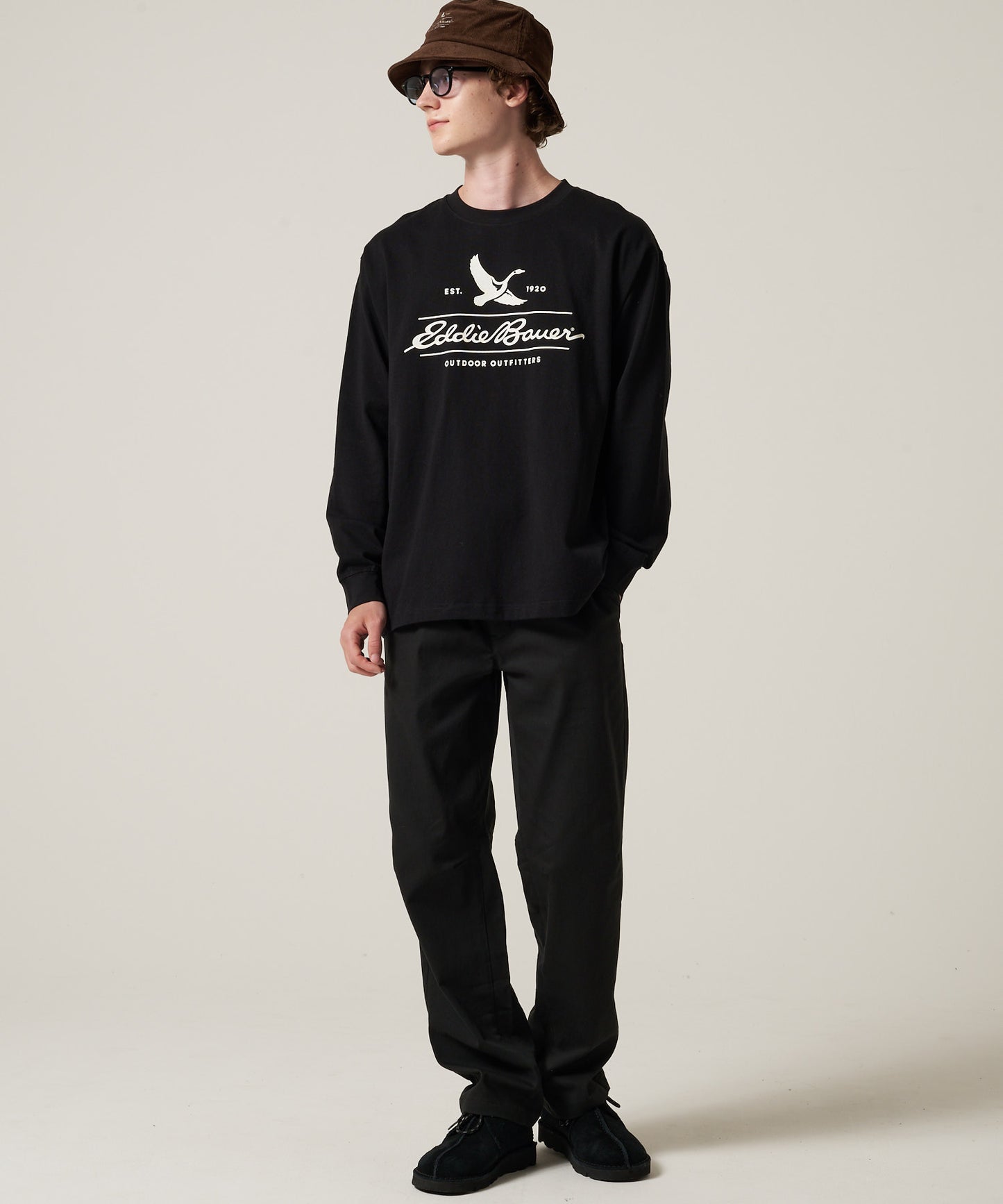 クラシックロゴ プリント長袖Tシャツ/CLASSIC LOGO PRINT LS TEE