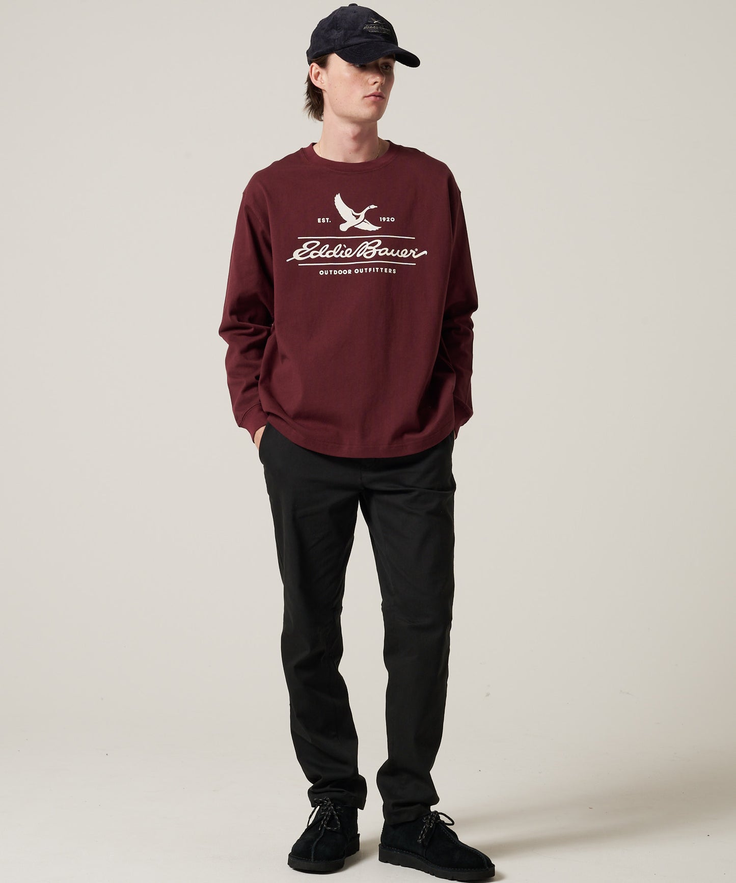 クラシックロゴ プリント長袖Tシャツ/CLASSIC LOGO PRINT LS TEE