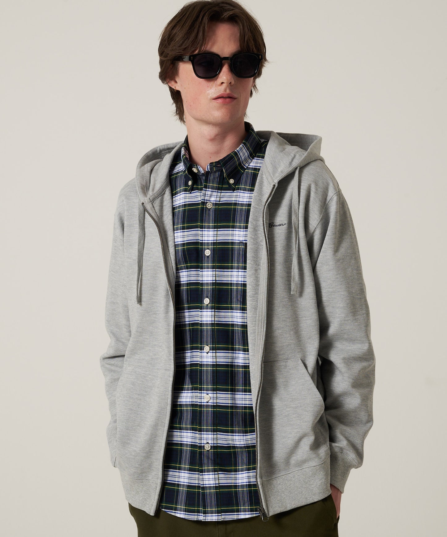 ダブルフェイスカノコ ジップフーディ/W-PIQUE ZIP HOODIE