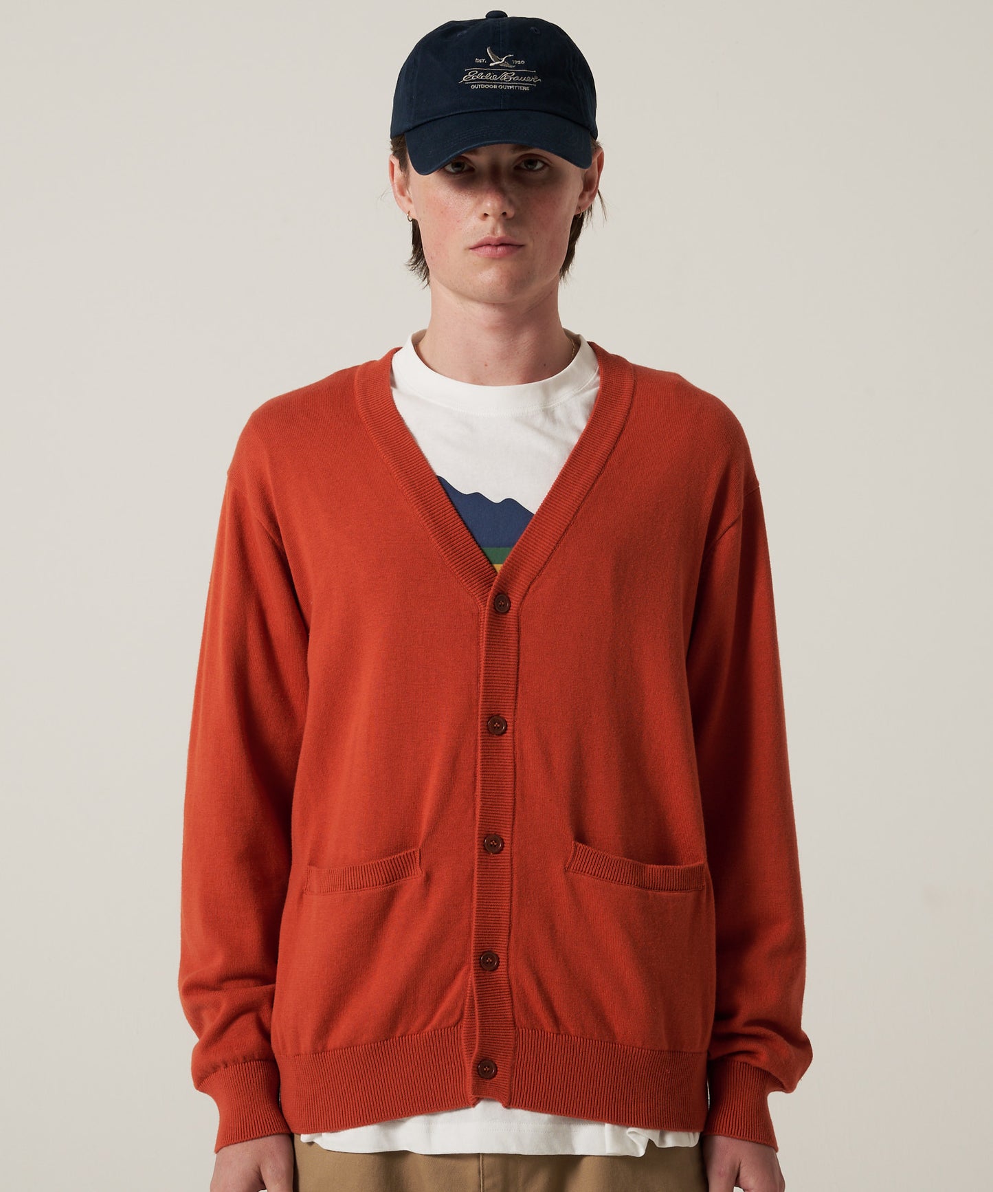 【予約】ファイン ゲージ Vネックカーディガン/FINE GAUGE V-NECK CARDIGAN