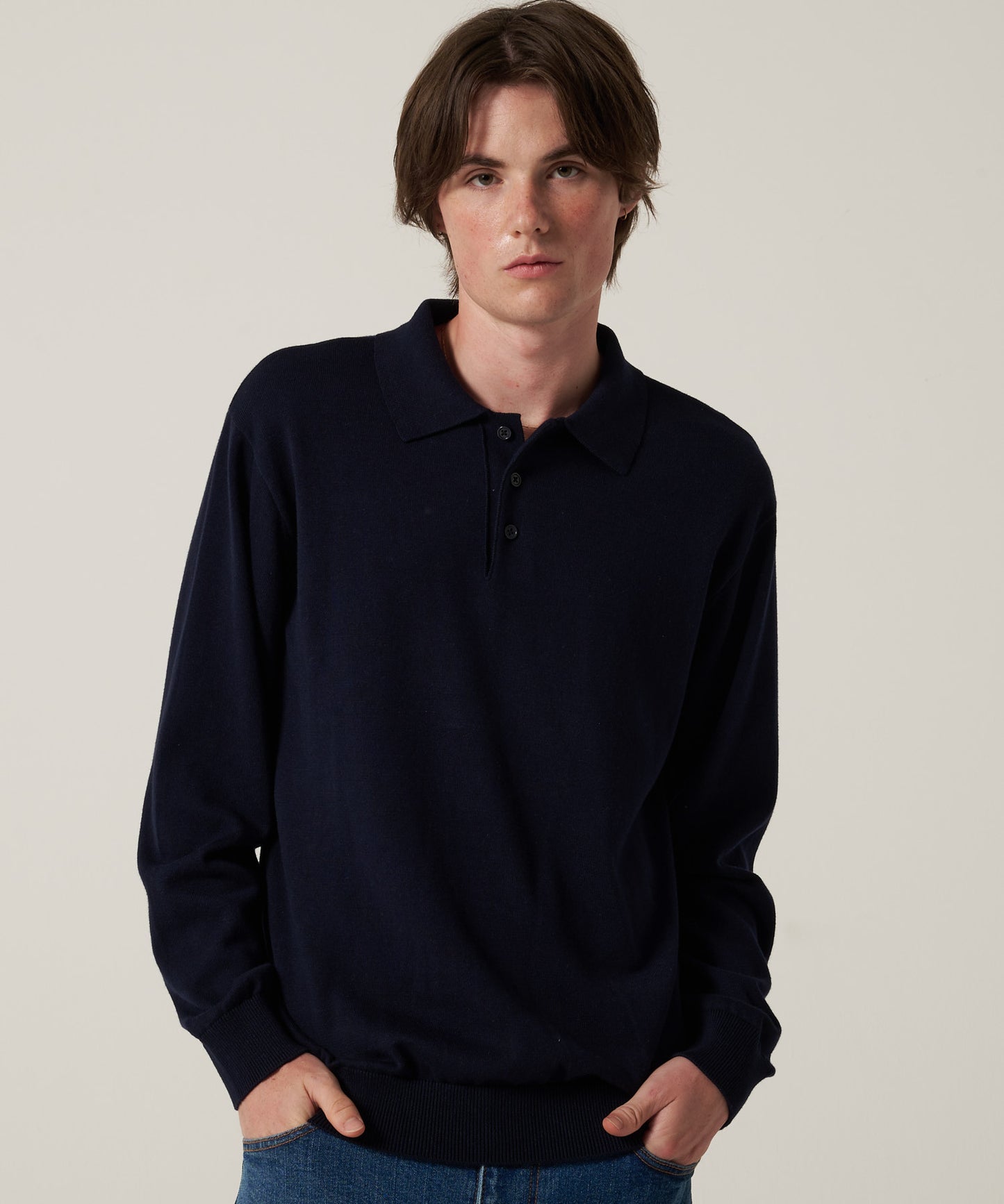 【予約】ファイン ゲージ 長袖ポロシャツ/FINE GAUGE LS POLO