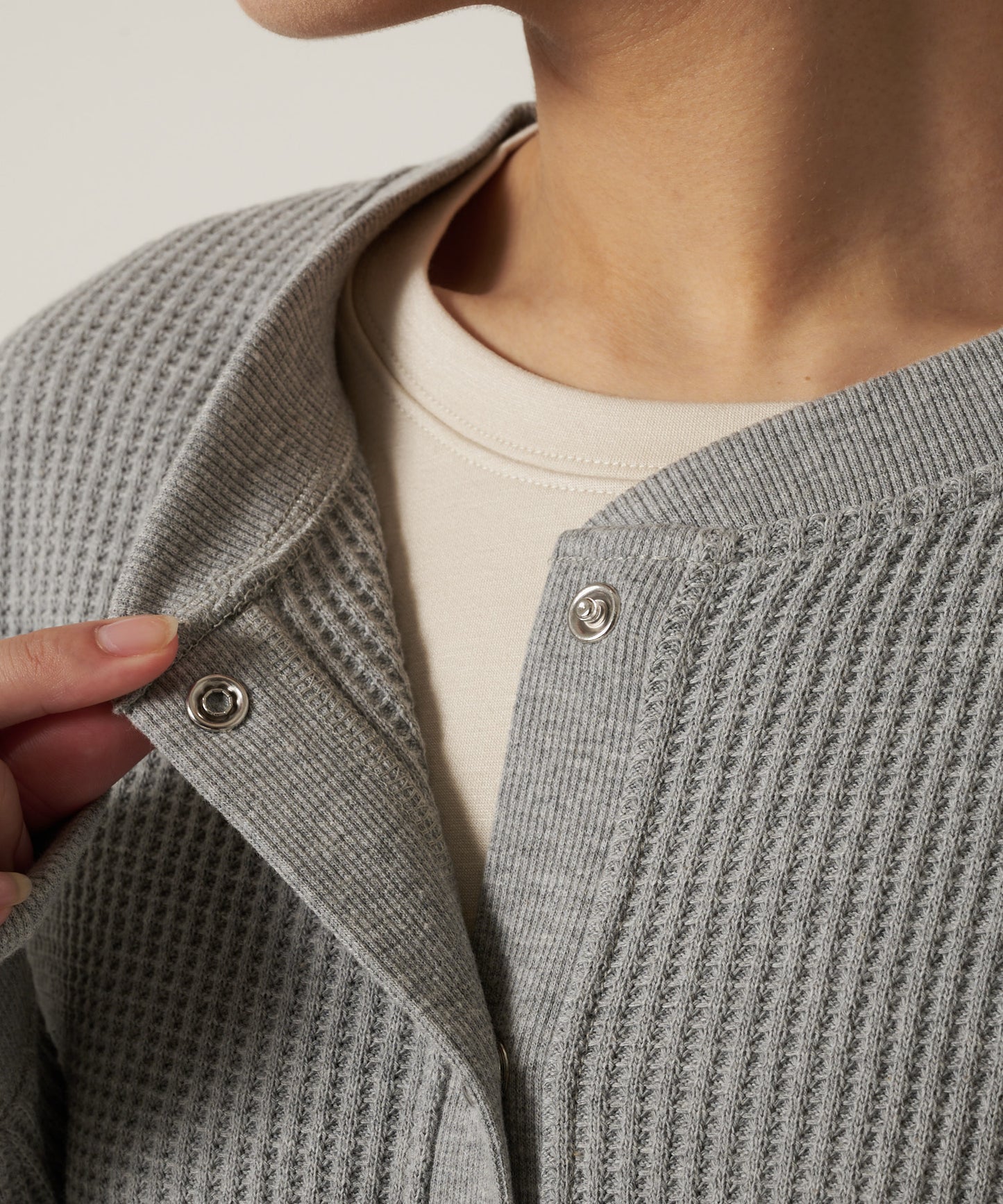 【予約】リラックスワッフル 長袖カーディガン/LS RELAXED WAFFLE CARDIGAN